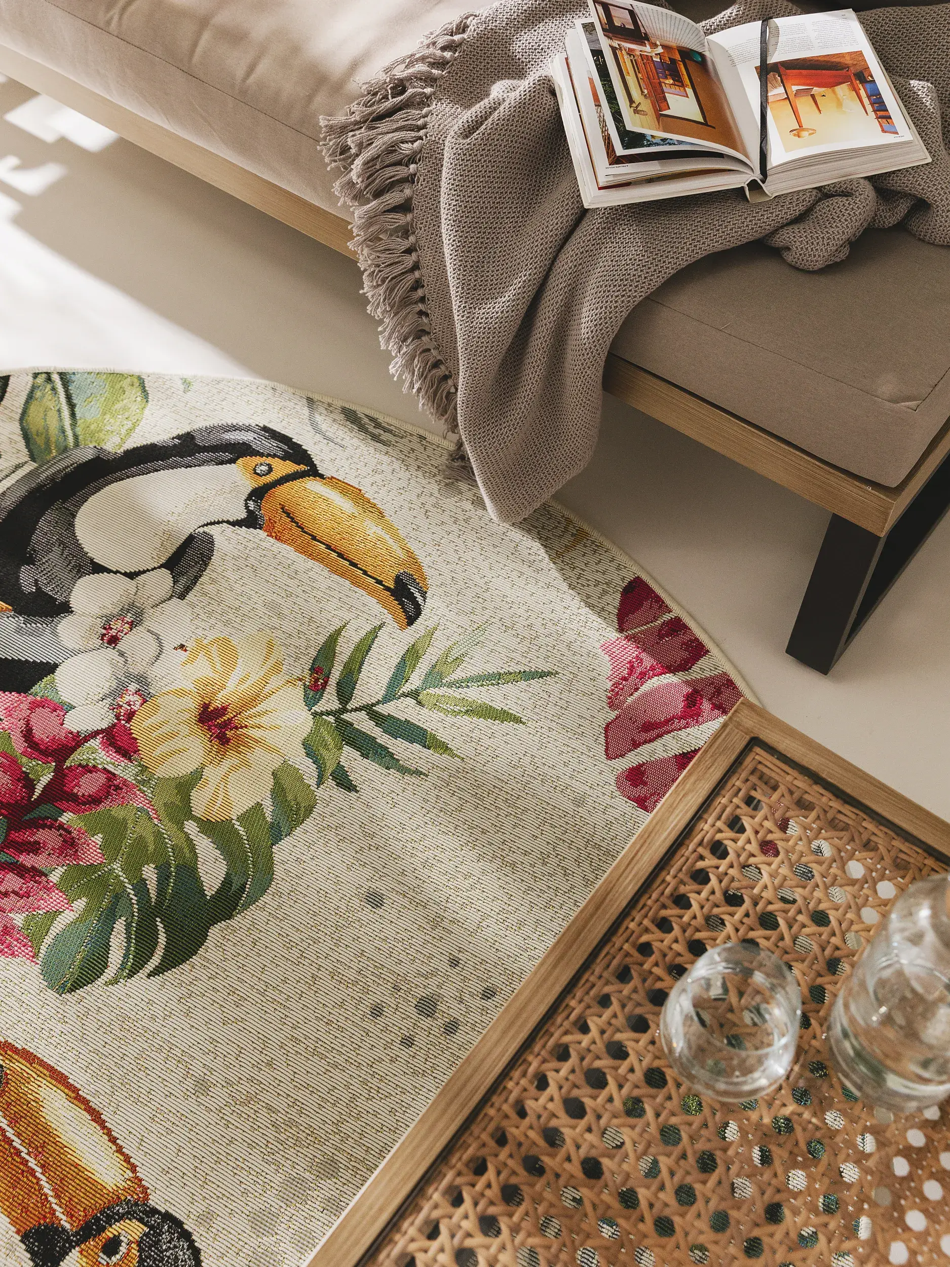 Tapis en 76% Polypropylène, 23% Polyester, 1% Latex en Multicouleur avec une pile de 76% Polypropylène, 23% Polyester, 1% Latex de hauteur de benuta nest
