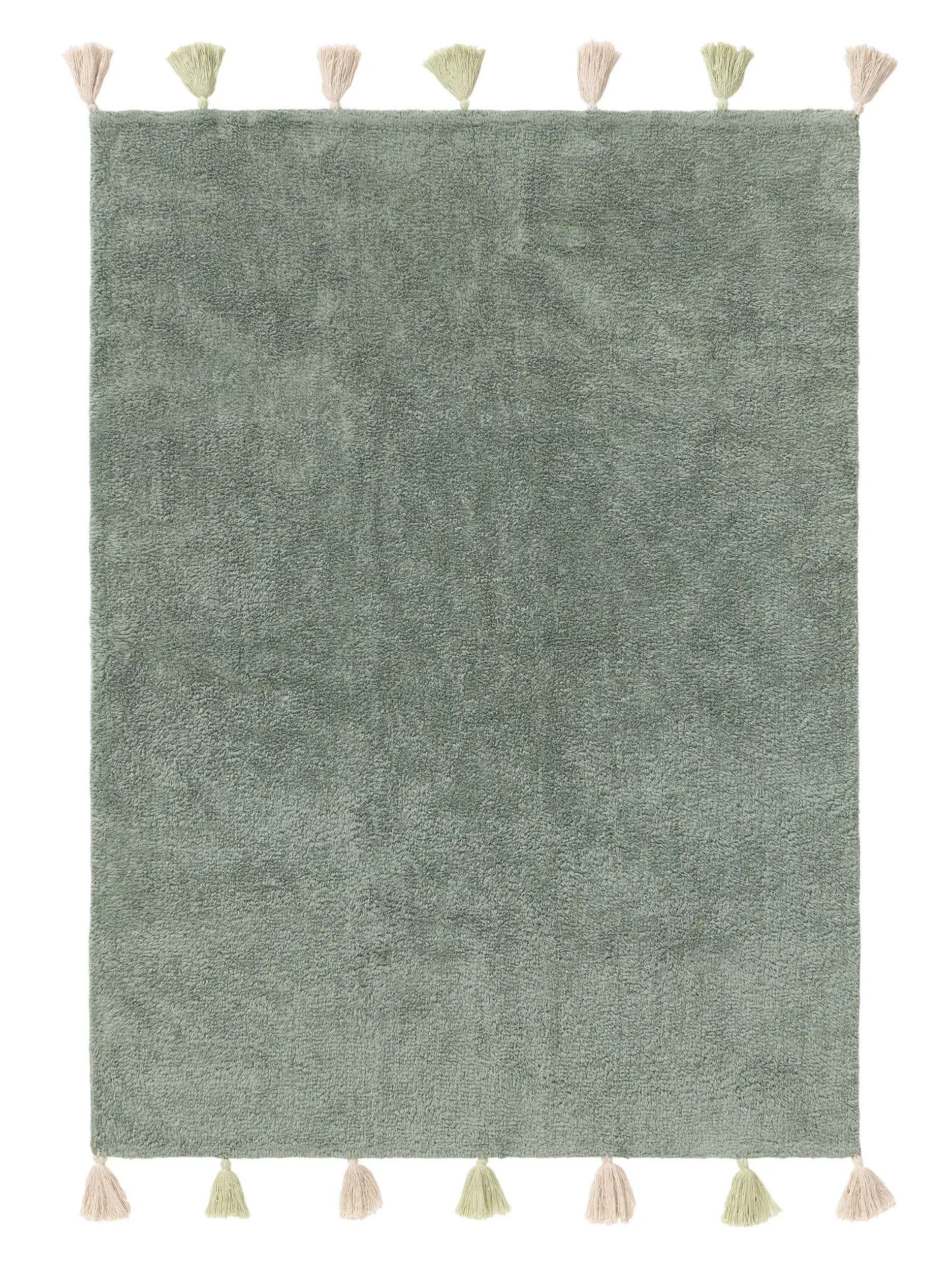 Tappeto di 100% Cotone in Verde con pelo alto 100% Cotone da Lytte