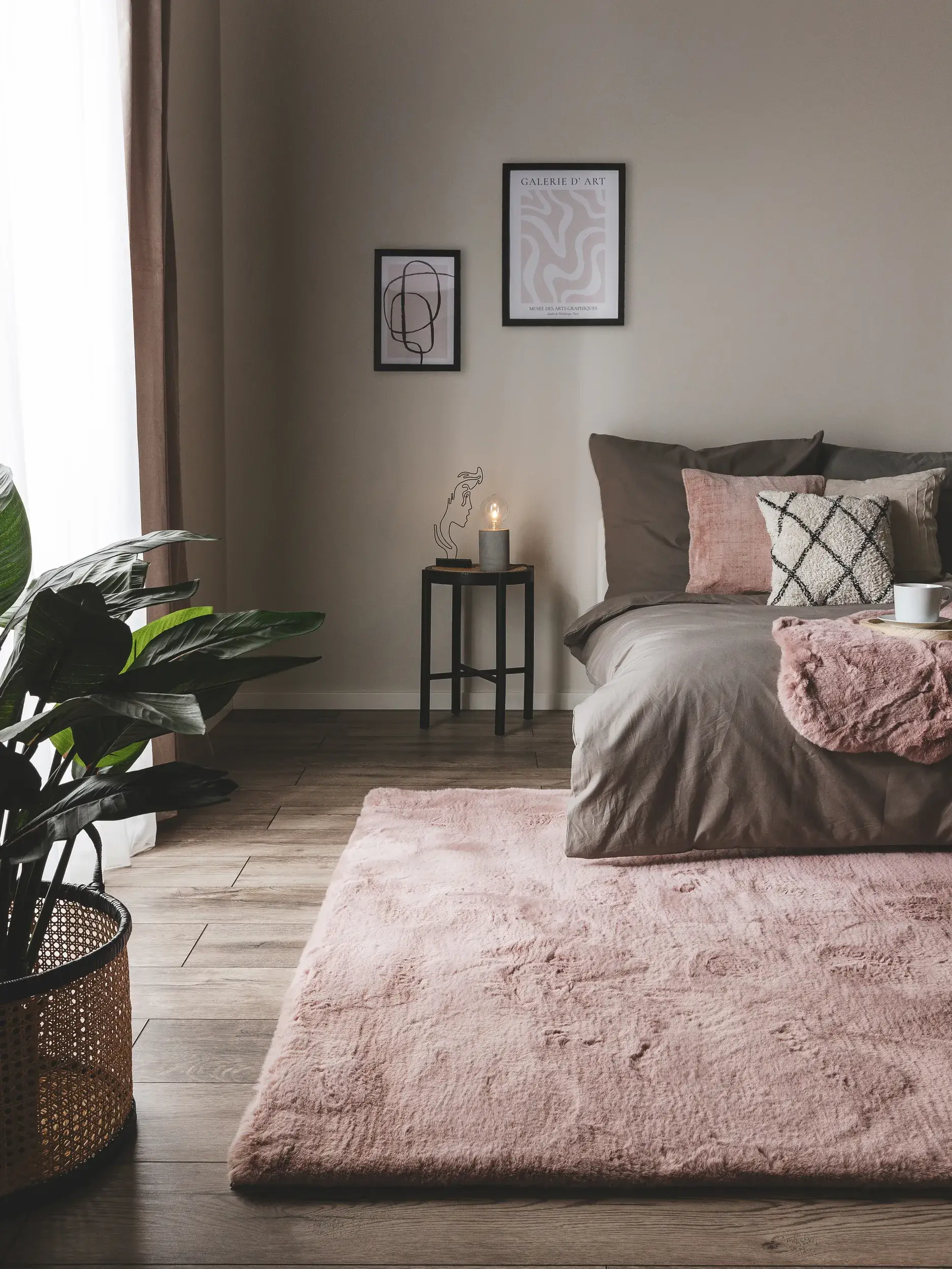 Teppich aus 100% Polyester in Rosa mit 100% Polyester hohem Flor von benuta Nest