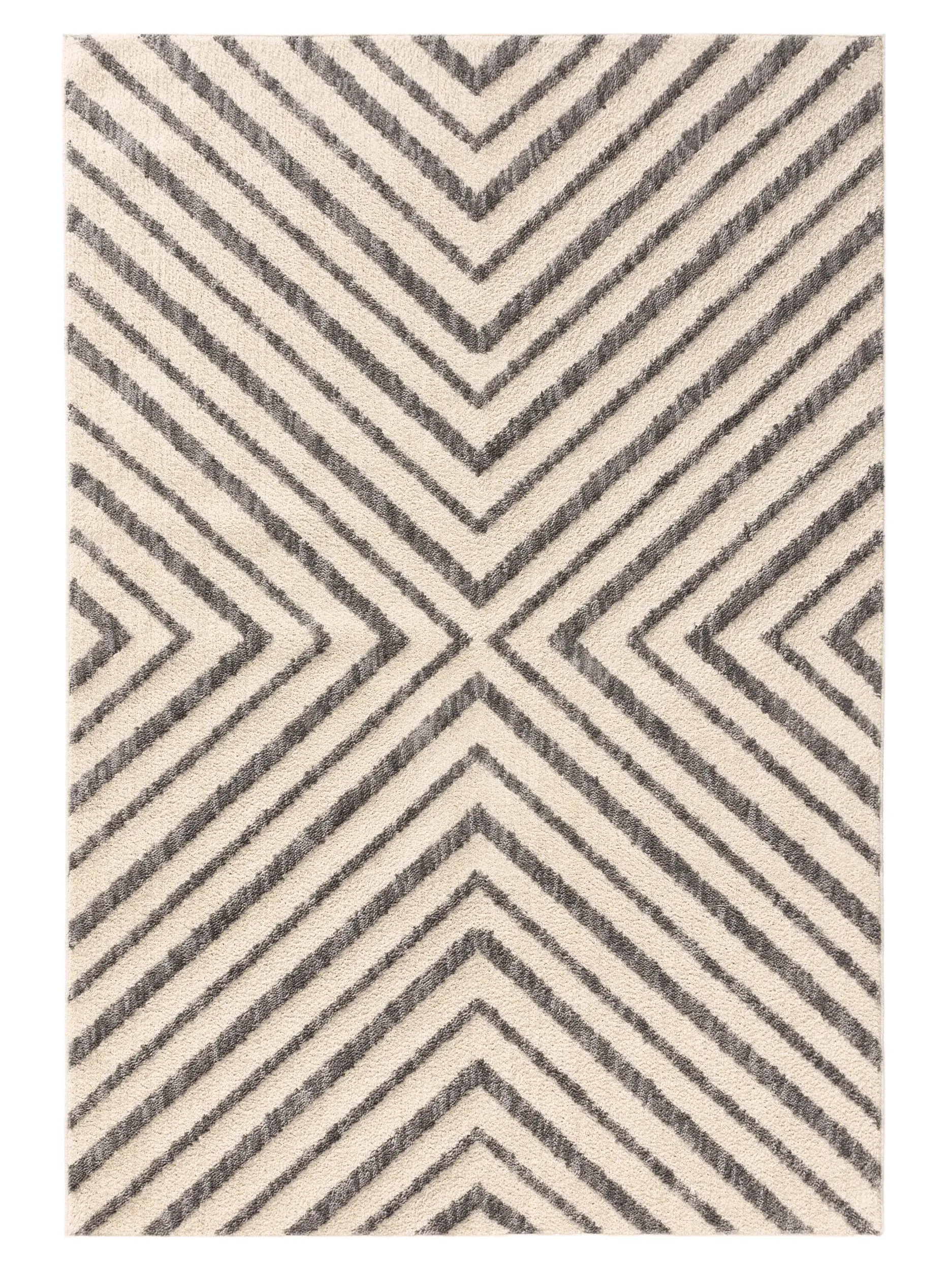 Rug made of 100% Polyester in White with a 100% Polyester high pile by benuta Pop