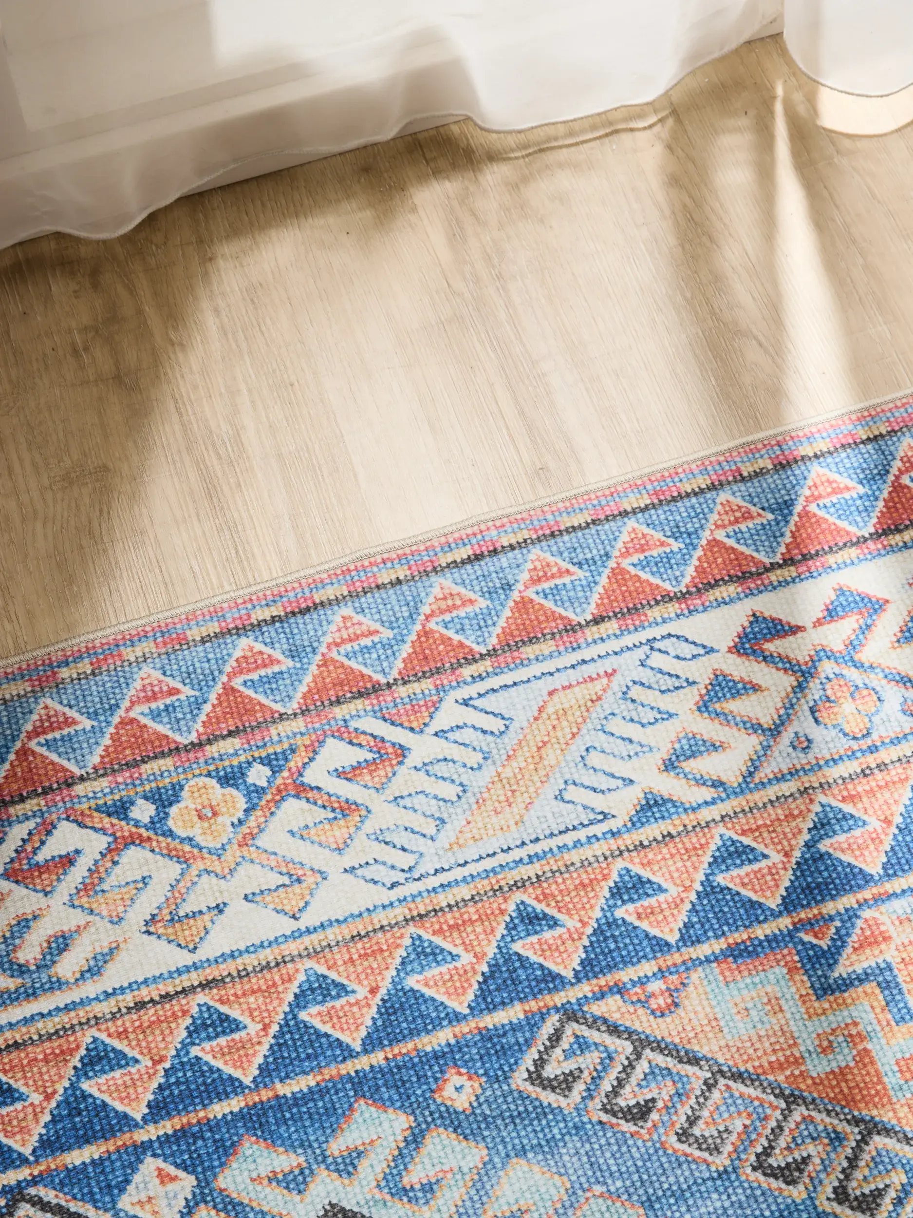 Rug made of 100% Polyester in Blue with a 100% Polyester high pile by benuta Basic