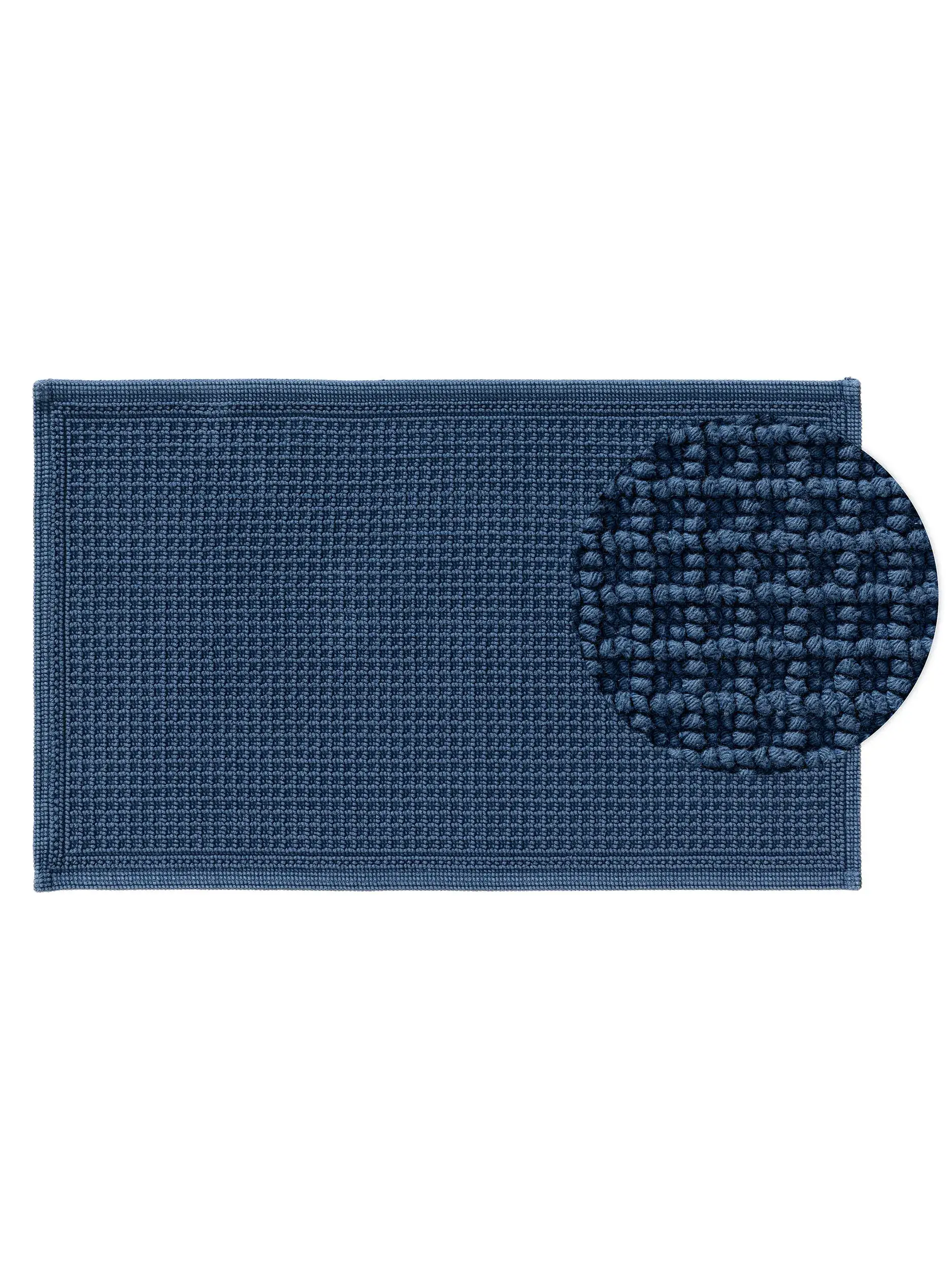 Tappeto da bagno Jojo Blu scuro in Tintaunita-ontwerp van 100% Cotone door benuta nest