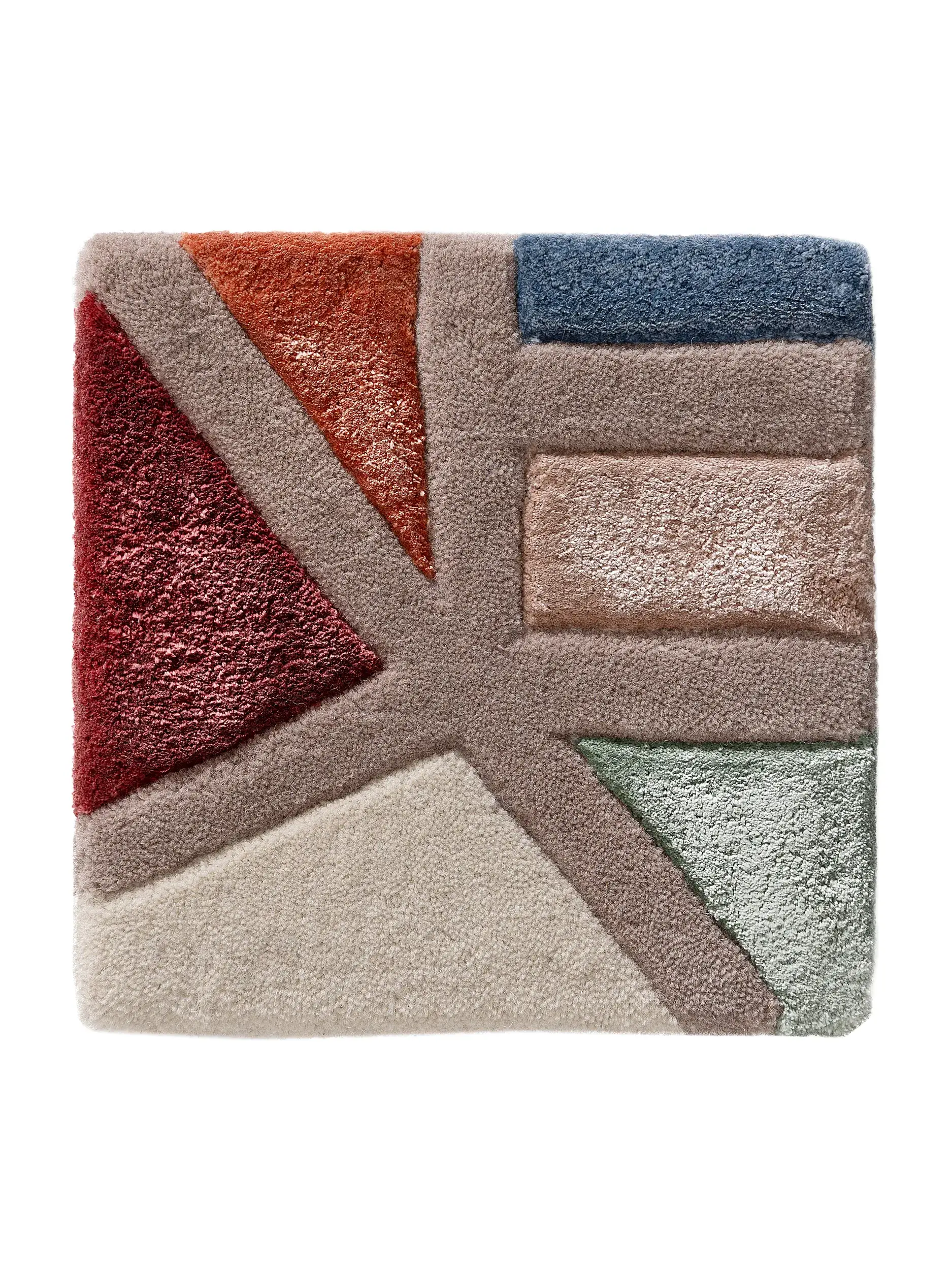 Teppich aus 50% Wolle, 50% Lyocell (Tencel™) in Multicolor mit 50% Wolle, 50% Lyocell (Tencel™) hohem Flor von benuta Finest