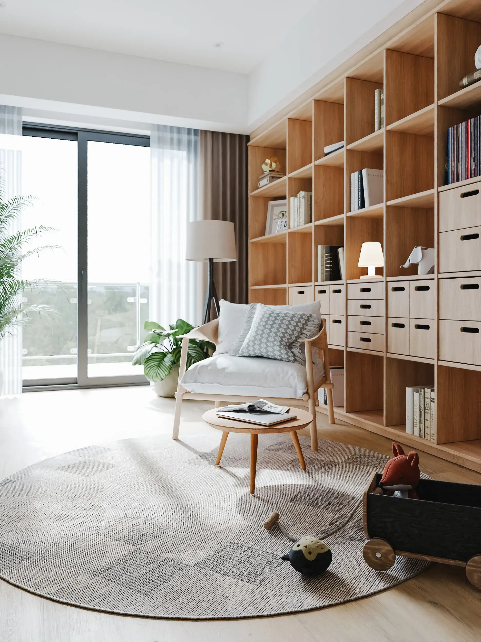 Rug made of 100% Polypropylen in Grey with a 100% Polypropylen high pile by benuta Nest