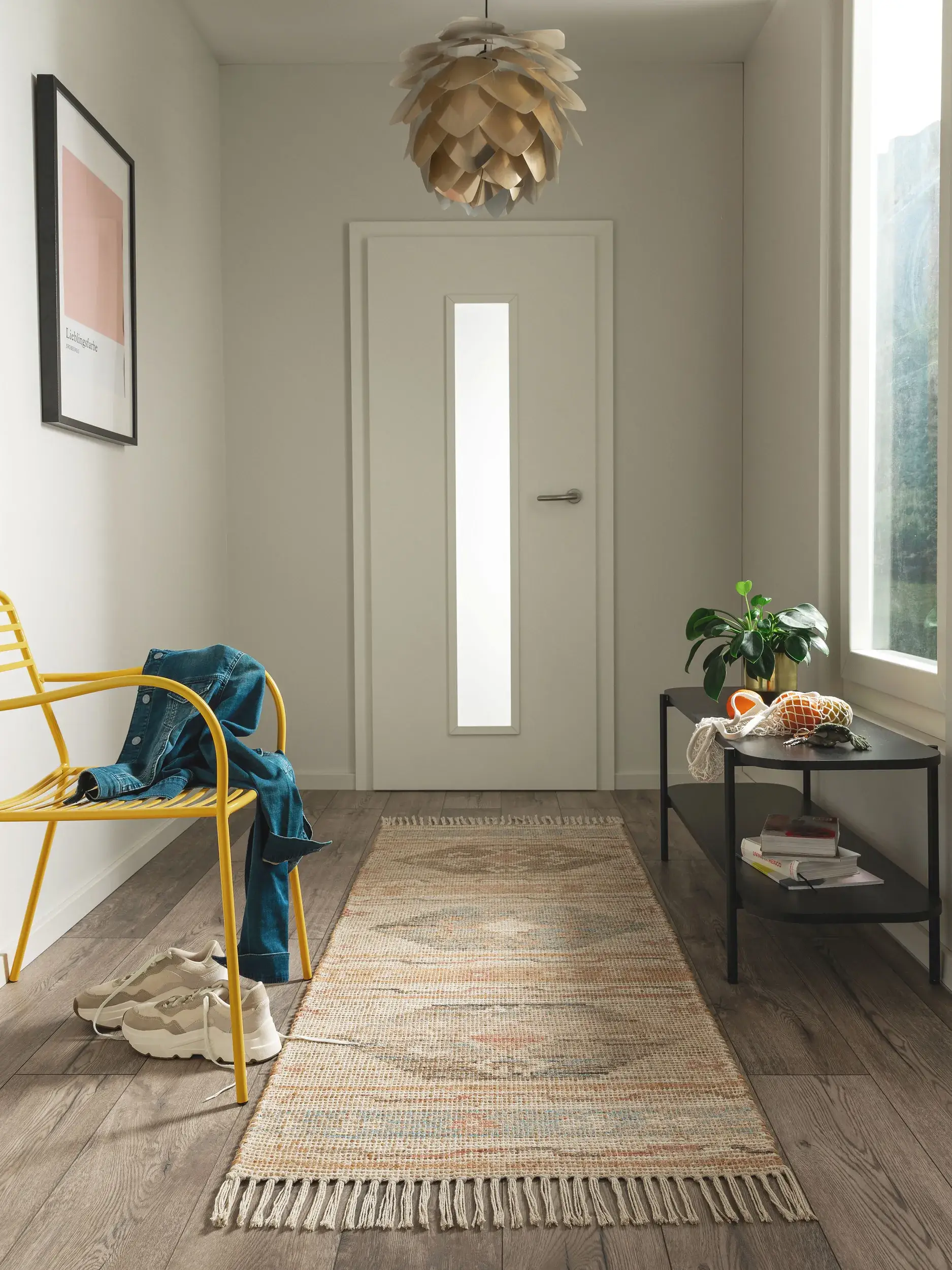 Teppich aus 68% Jute, 20% Polyester, 12% Baumwolle in Multicolor mit 68% Jute, 20% Polyester, 12% Baumwolle hohem Flor von benuta Pop
