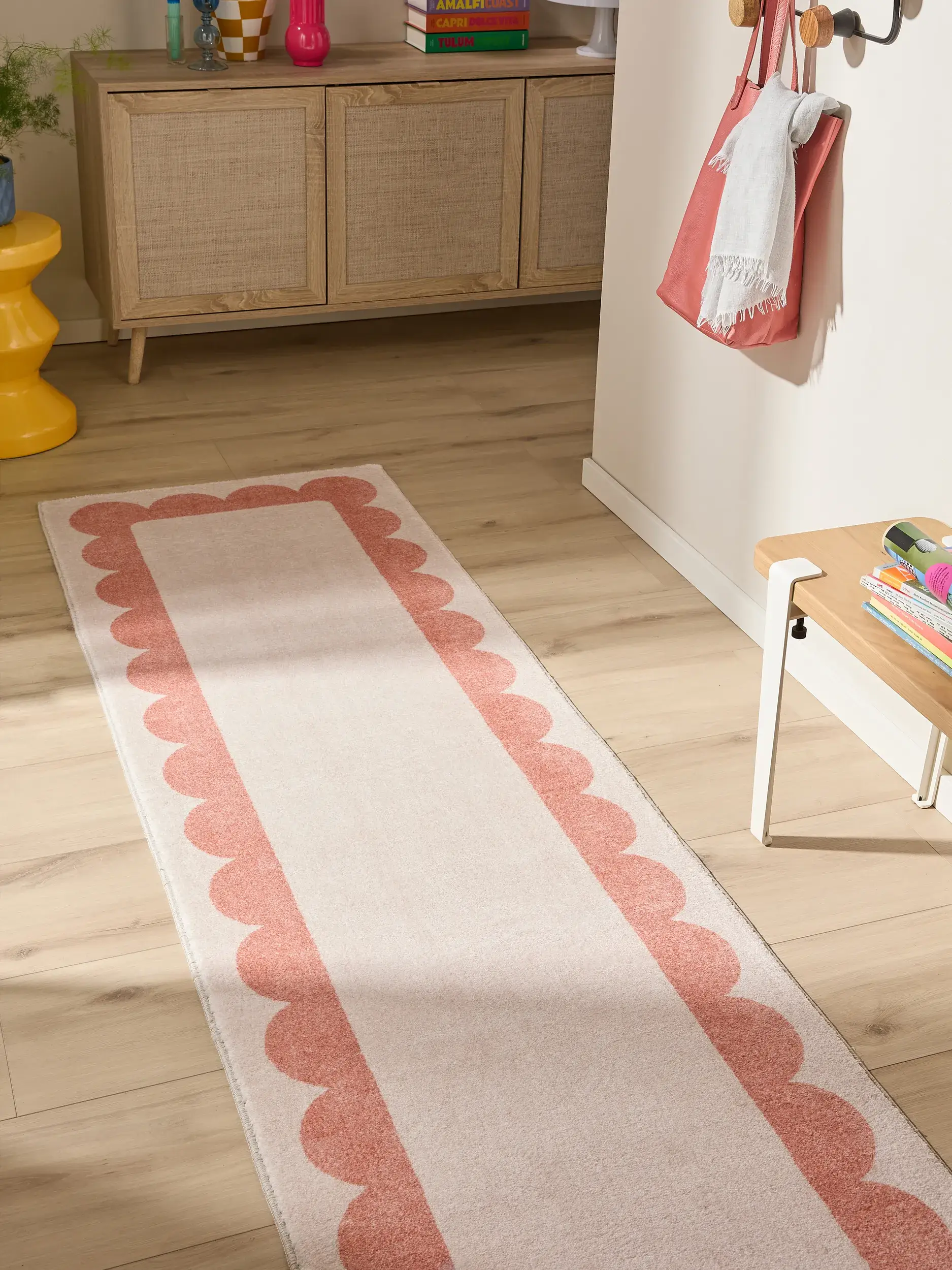 Rug made of 100% Polyester in Orange with a 100% Polyester high pile by benuta Pop