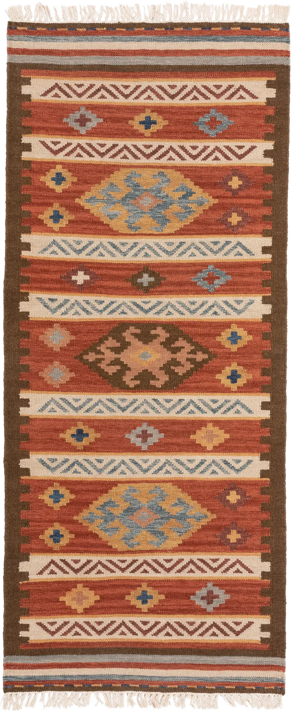 Teppich aus 90% Wolle, 10% Baumwolle in Multicolor mit 90% Wolle, 10% Baumwolle hohem Flor von benuta Pure