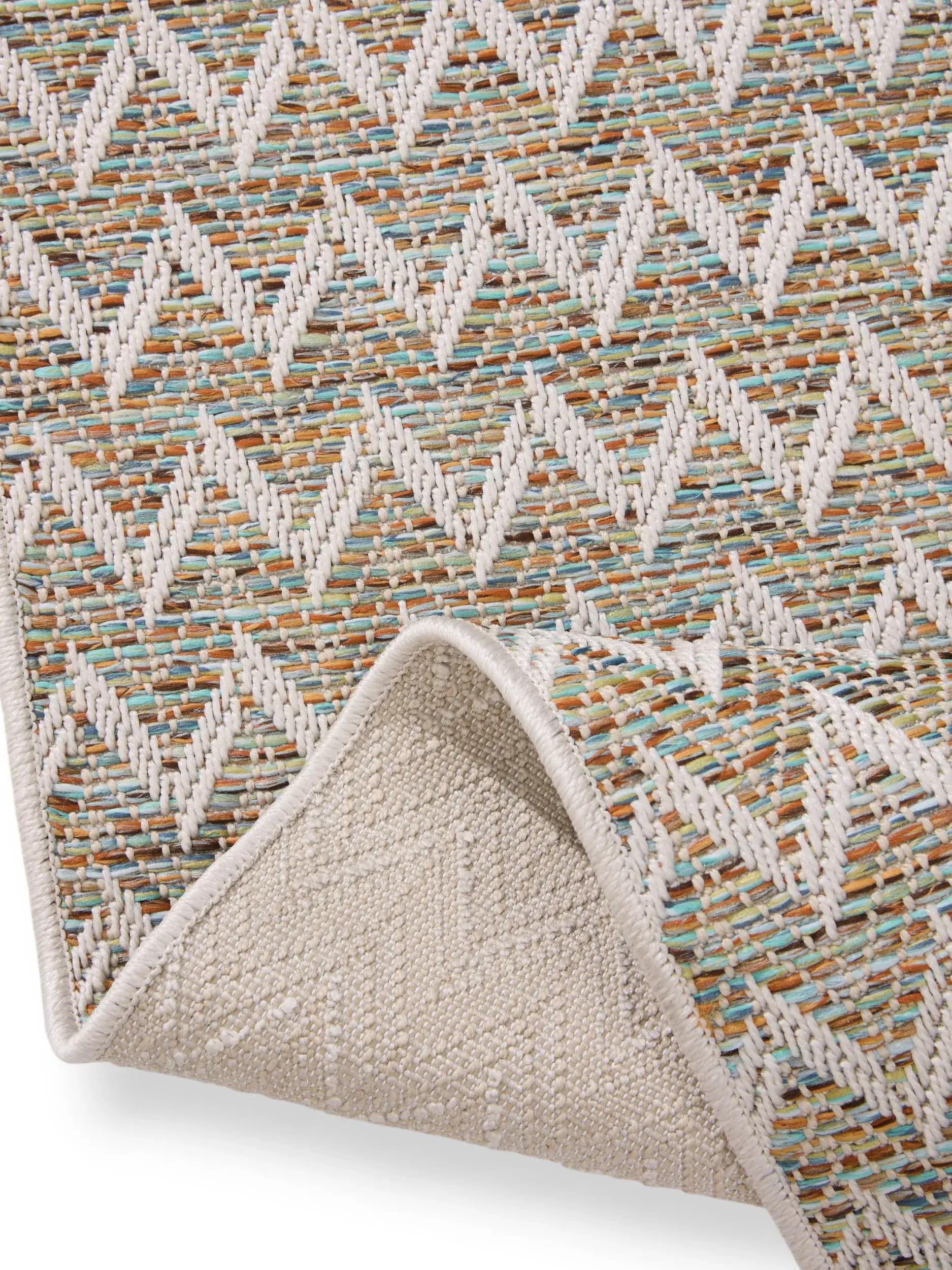 Teppich aus 100% Polypropylen in Blau mit 100% Polypropylen hohem Flor von benuta Nest
