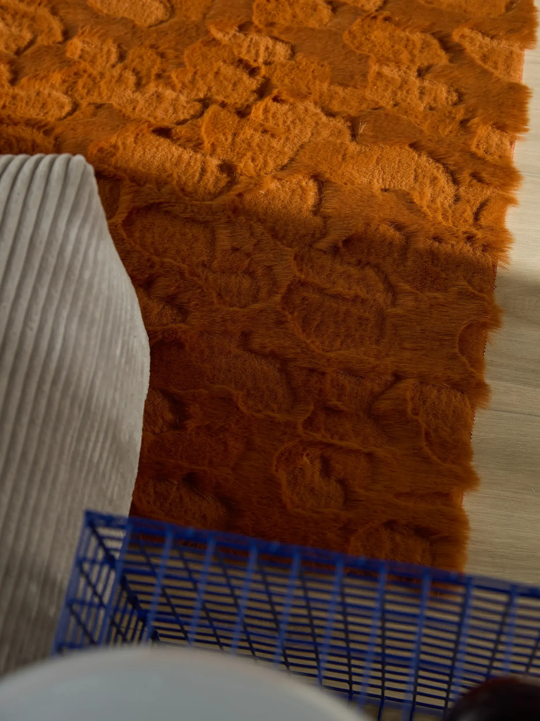 Rug made of 100% Polyester in Orange with a 100% Polyester high pile by benuta Pop
