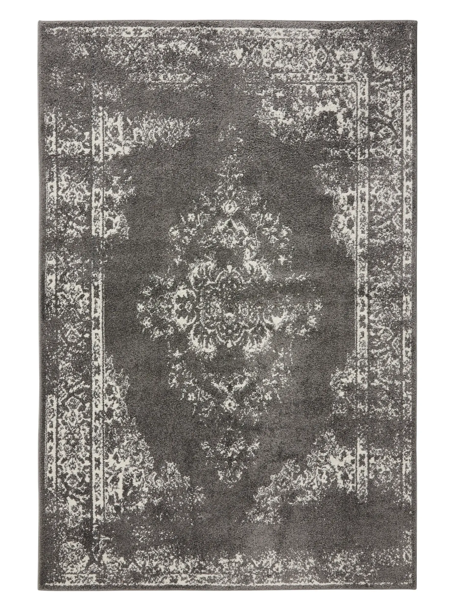 Rug made of 100% Polypropylen in Grey with a 100% Polypropylen high pile by benuta Basic