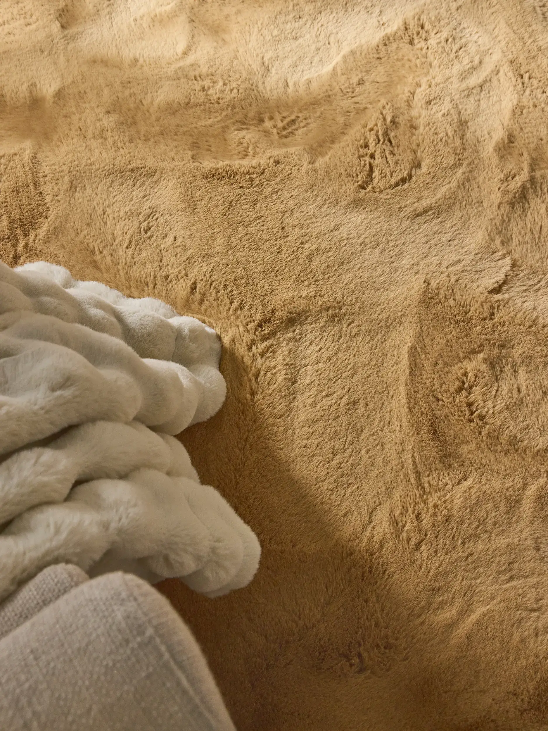 Rug made of 100% Polyester in Brown with a 100% Polyester high pile by benuta Finest