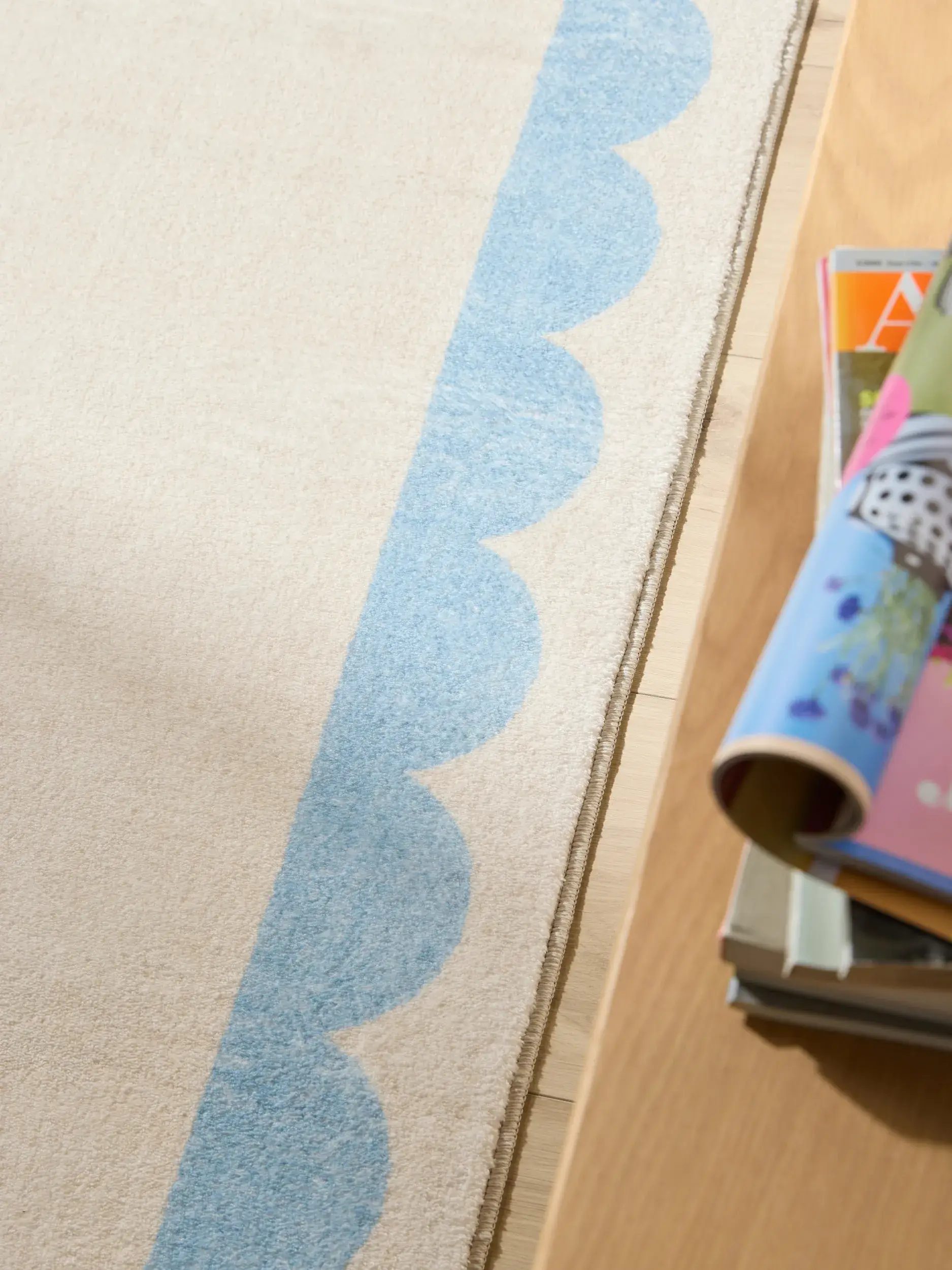 Rug made of 100% Polyester in Blue with a 100% Polyester high pile by benuta Pop