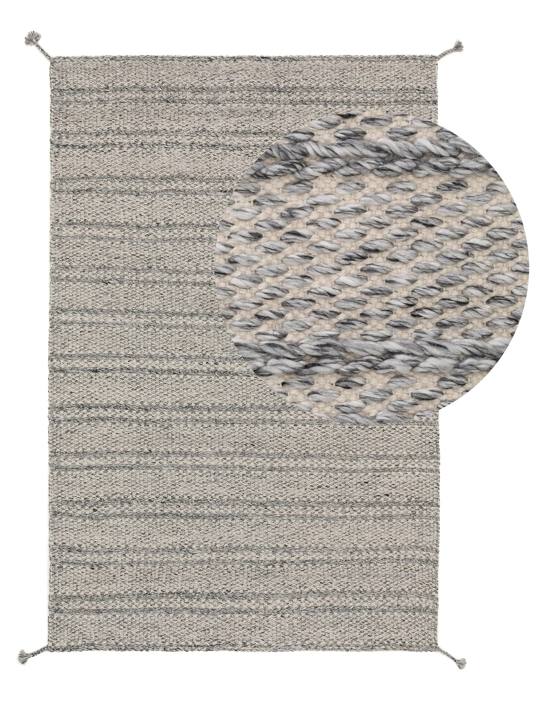 Teppe Rene av 100% Polyester (resirkulert PET) i Grå fra benuta pure
