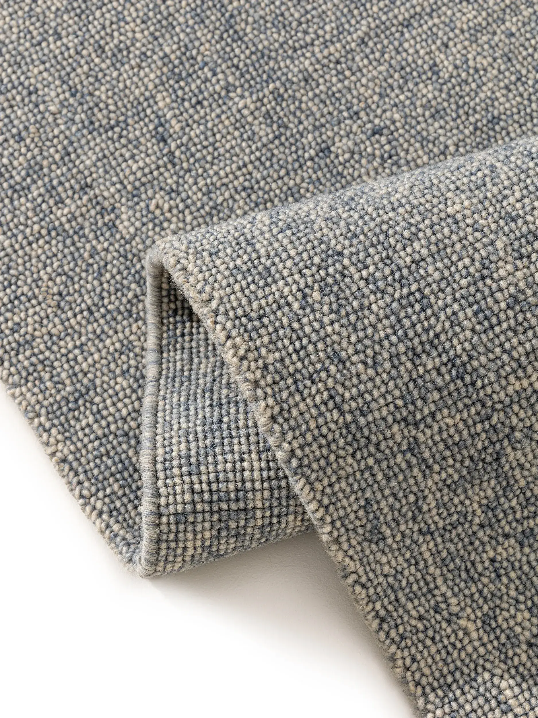 Tapis en 80% Laine, 20% Coton en Bleu avec une pile de 80% Laine, 20% Coton de hauteur de benuta pure