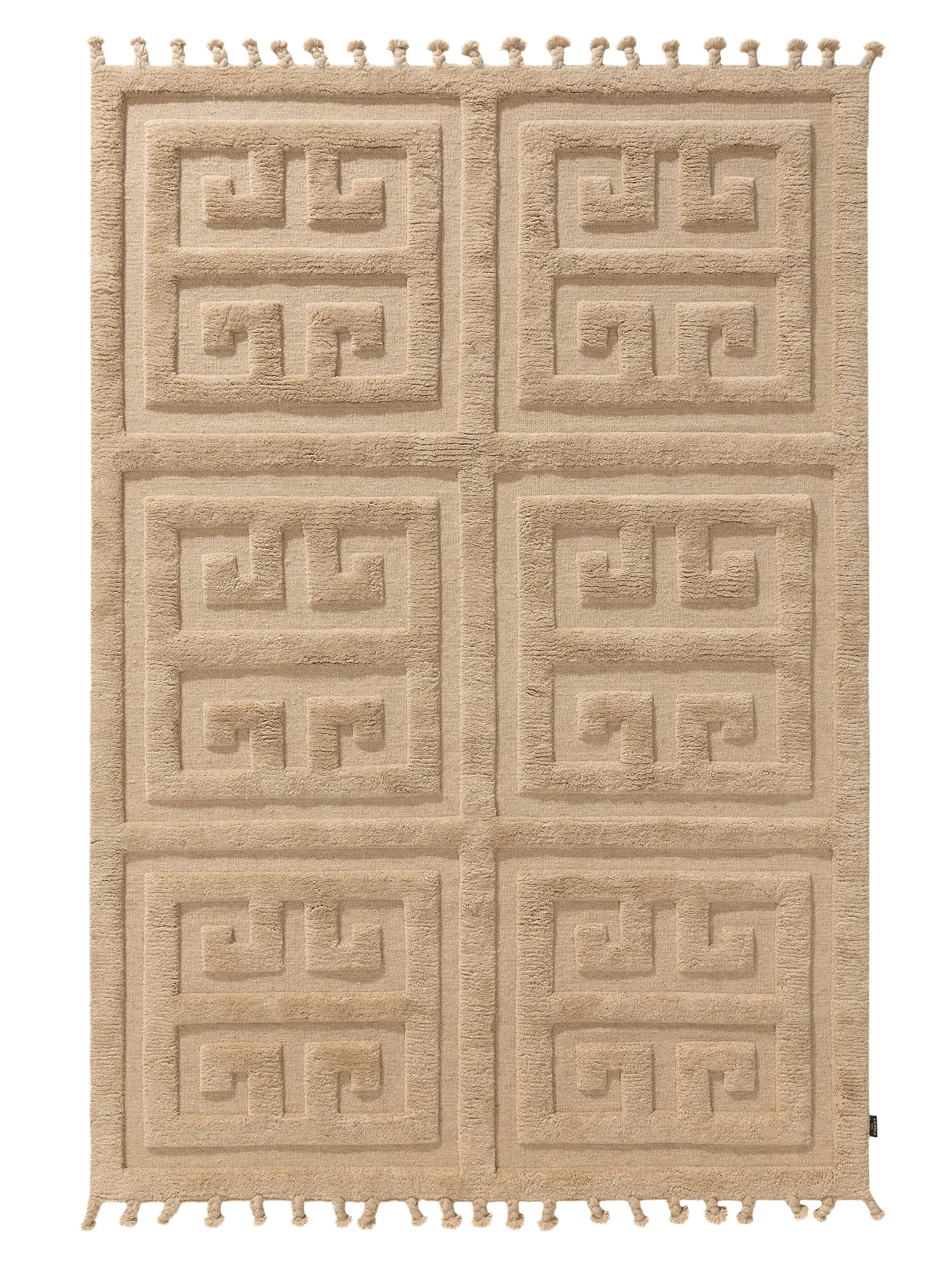 Tæppe af 100% Uld (fra New Zealand) i Beige med 100% Uld (fra New Zealand) høj luv fra benuta Finest