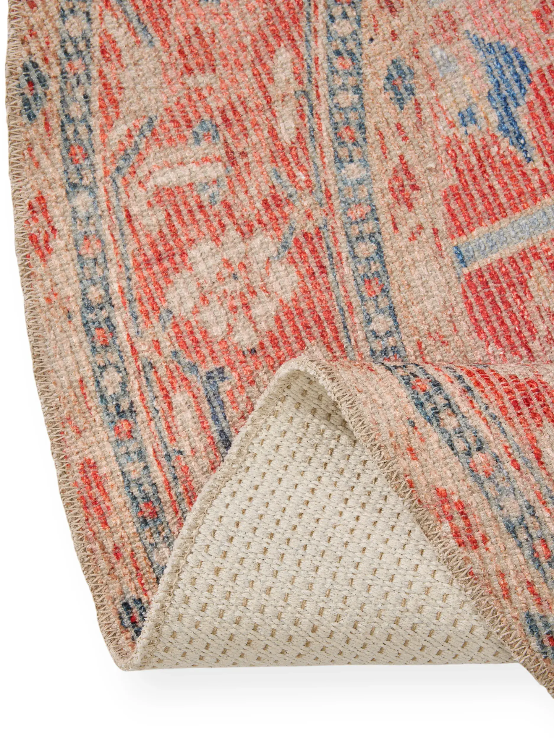 Teppich aus 50% Polyester, 50% Polycotton in Rot mit 50% Polyester, 50% Polycotton hohem Flor von benuta Nest