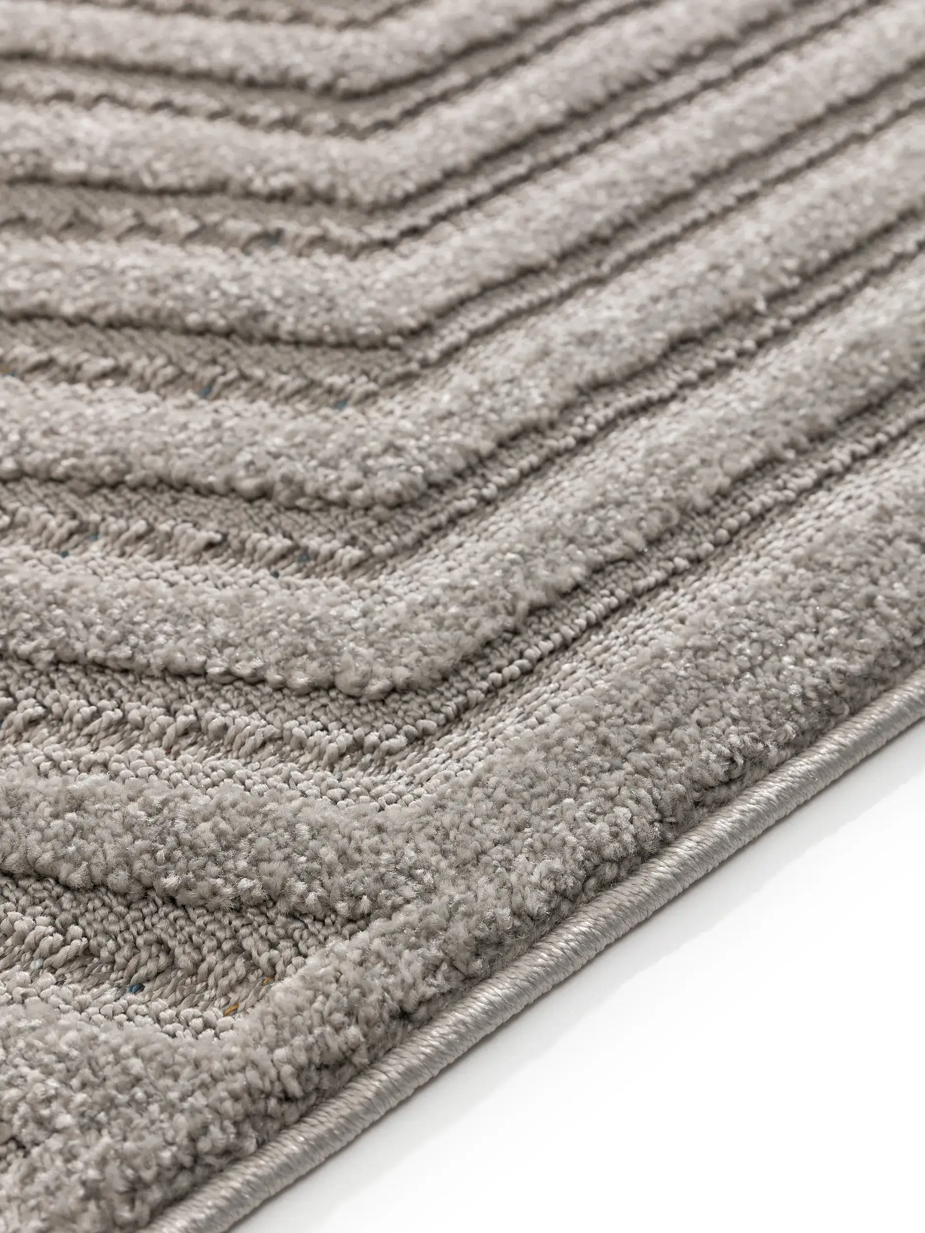 Teppich aus 100% Polypropylen in Grau mit 100% Polypropylen hohem Flor von benuta Basic