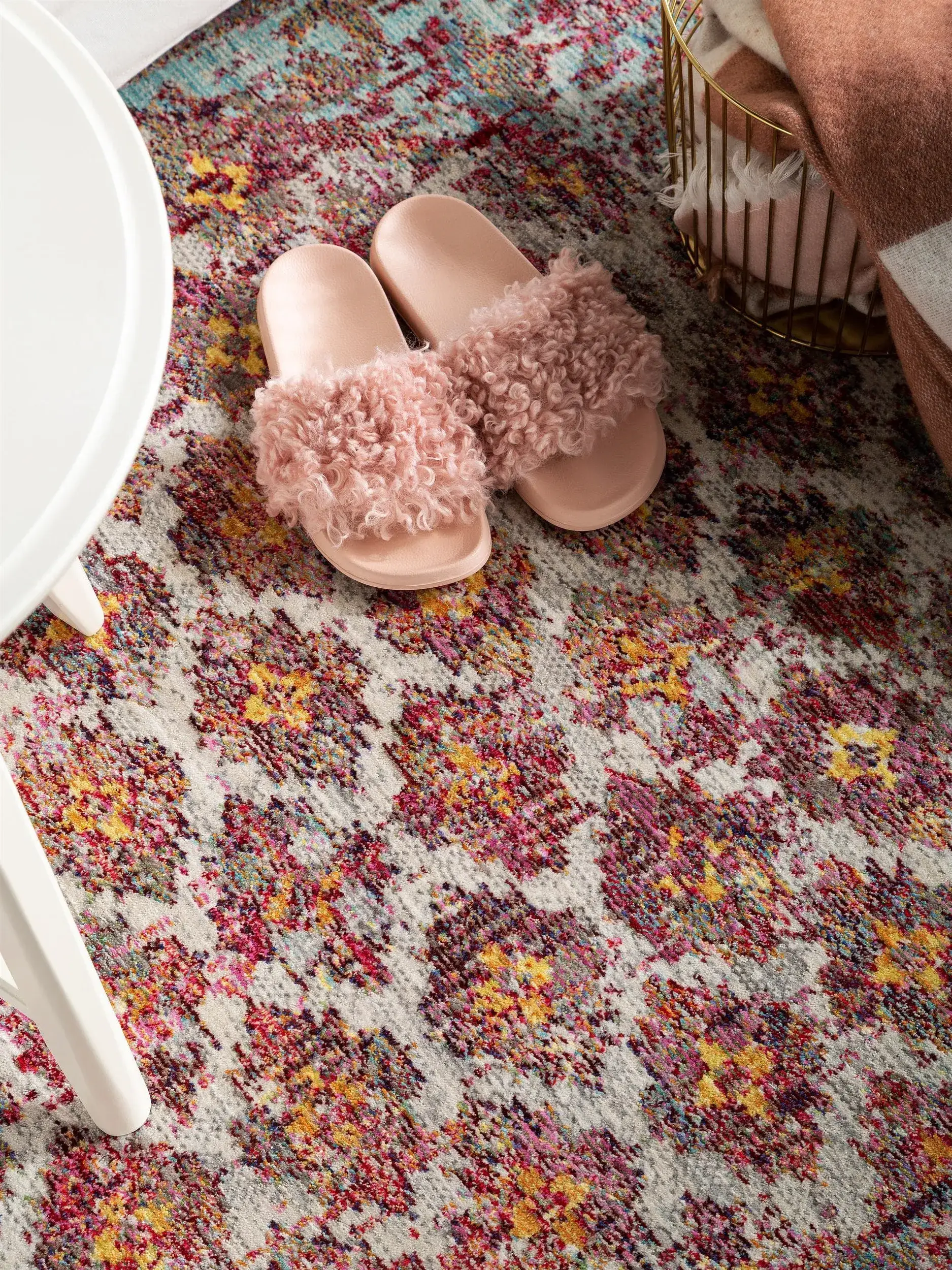 Rug made of 100% Polyester in Multicolor with a 100% Polyester high pile by benuta