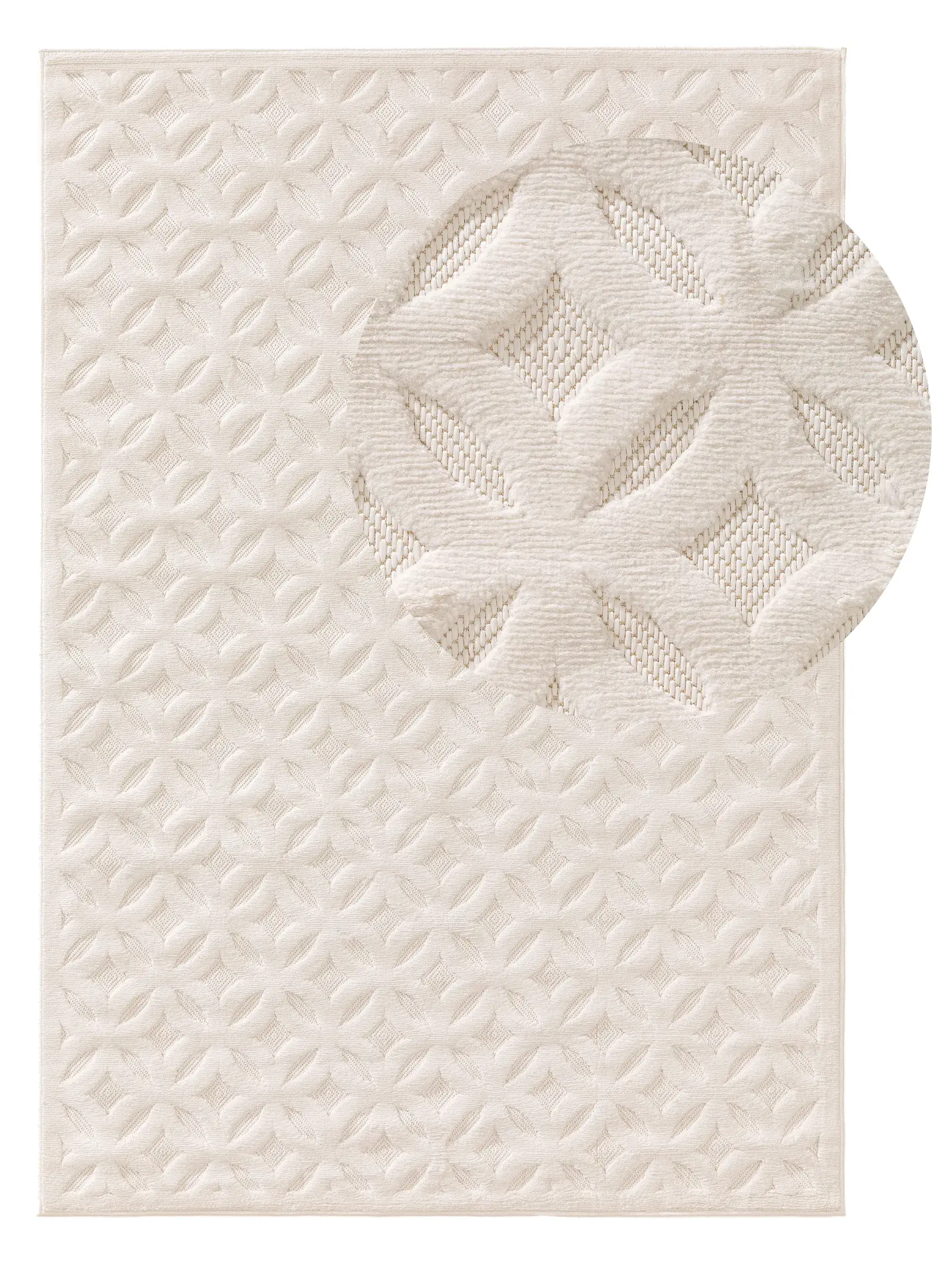 Teppich aus 100% Polypropylen in Beige mit 100% Polypropylen hohem Flor von benuta Nest