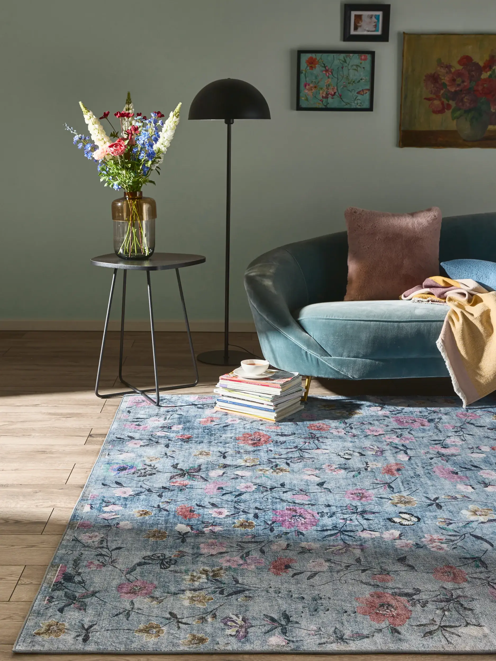 Teppich aus 100% Polyester in Multicolor mit 100% Polyester hohem Flor von benuta Nest