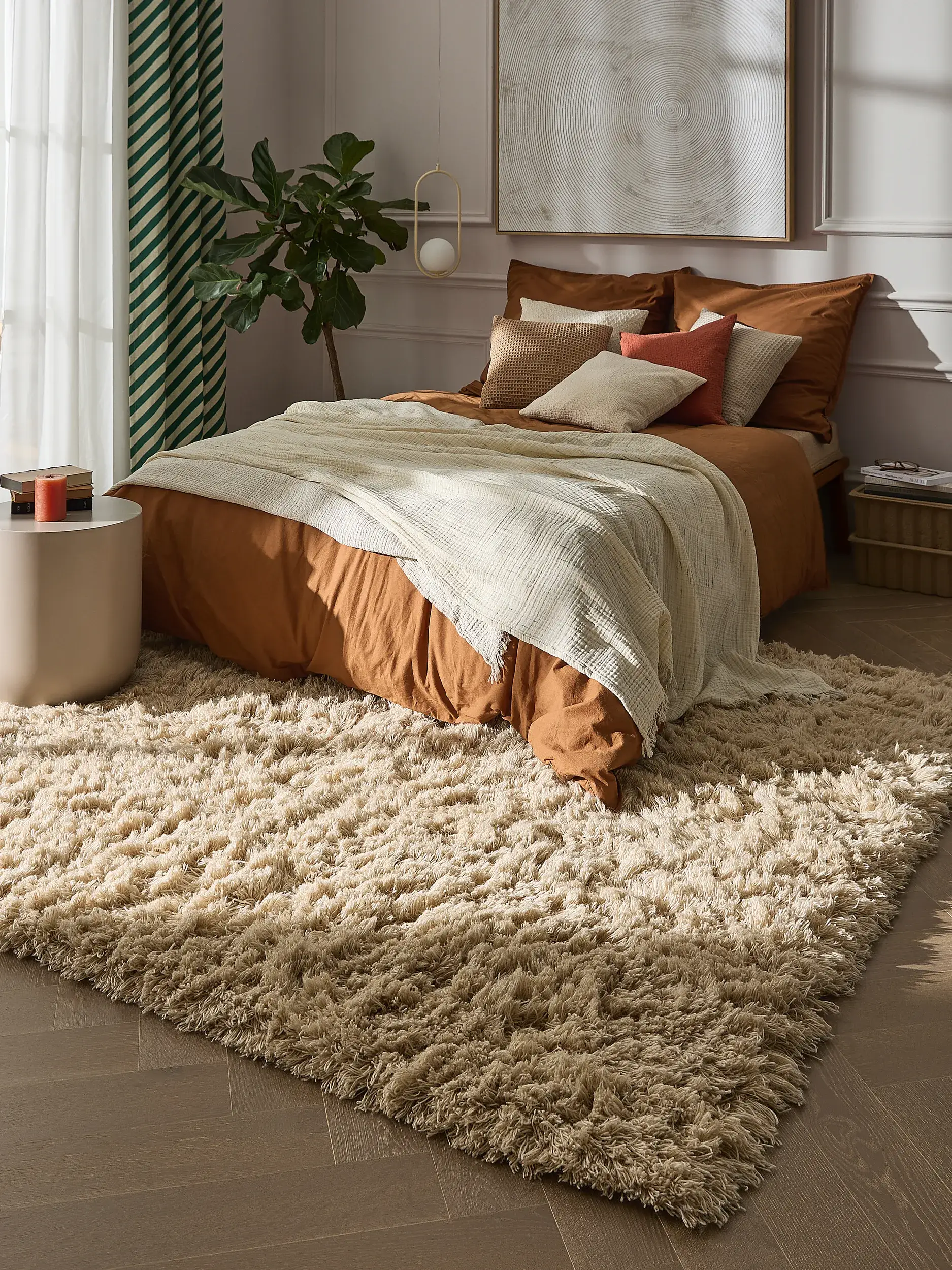 Tapete de 100% Wolle em Beige com pelo de 100% Wolle de altura da benuta Pure