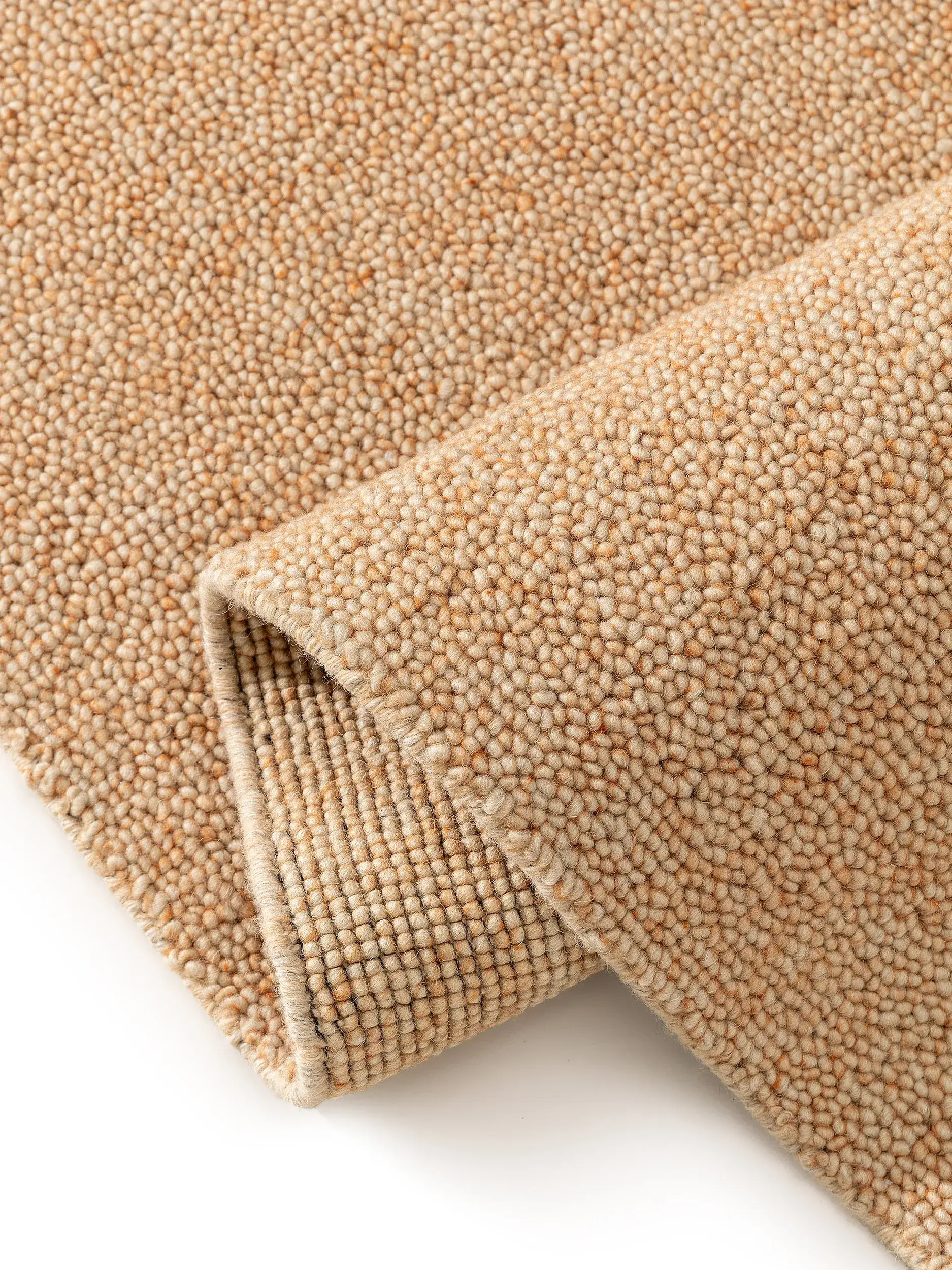 Tappeto di 80% Lana, 20% Cotone in Arancio con pelo alto 80% Lana, 20% Cotone da benuta pure
