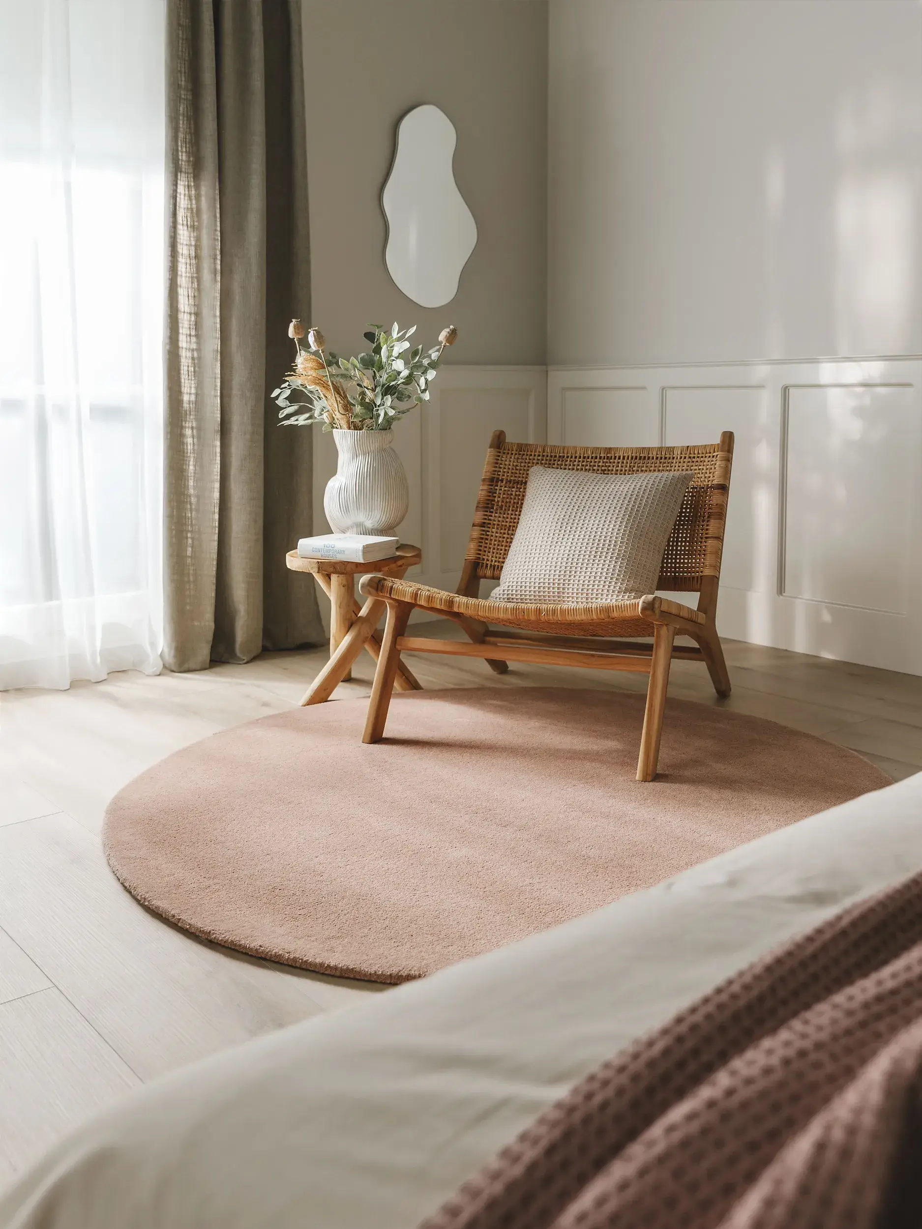 Teppich aus 100% Wolle in Rosa mit 100% Wolle hohem Flor von benuta Nest