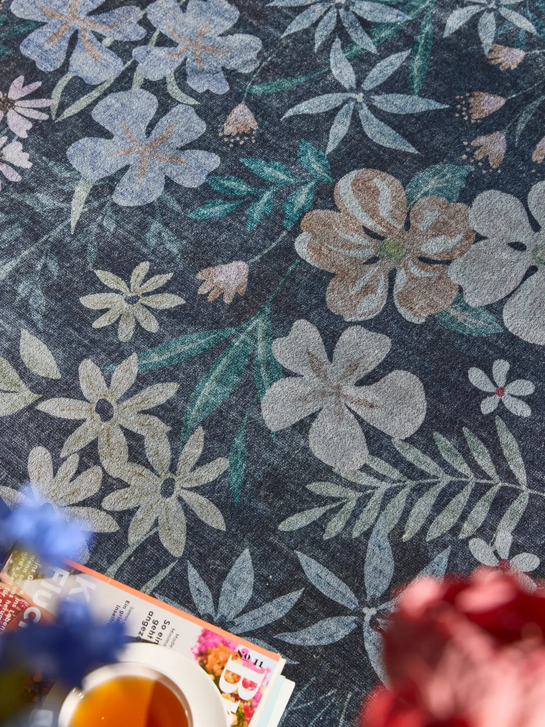 Rug made of 100% Polyester in Multicolour with a 100% Polyester high pile by benuta Nest