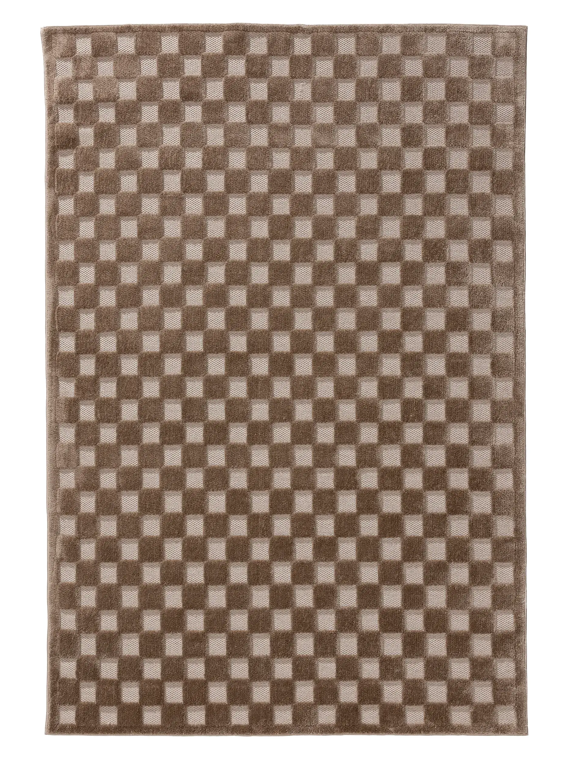 Teppich aus 100% Polyester (Microfiber) in Taupe mit 100% Polyester (Microfiber) hohem Flor von benuta Pop
