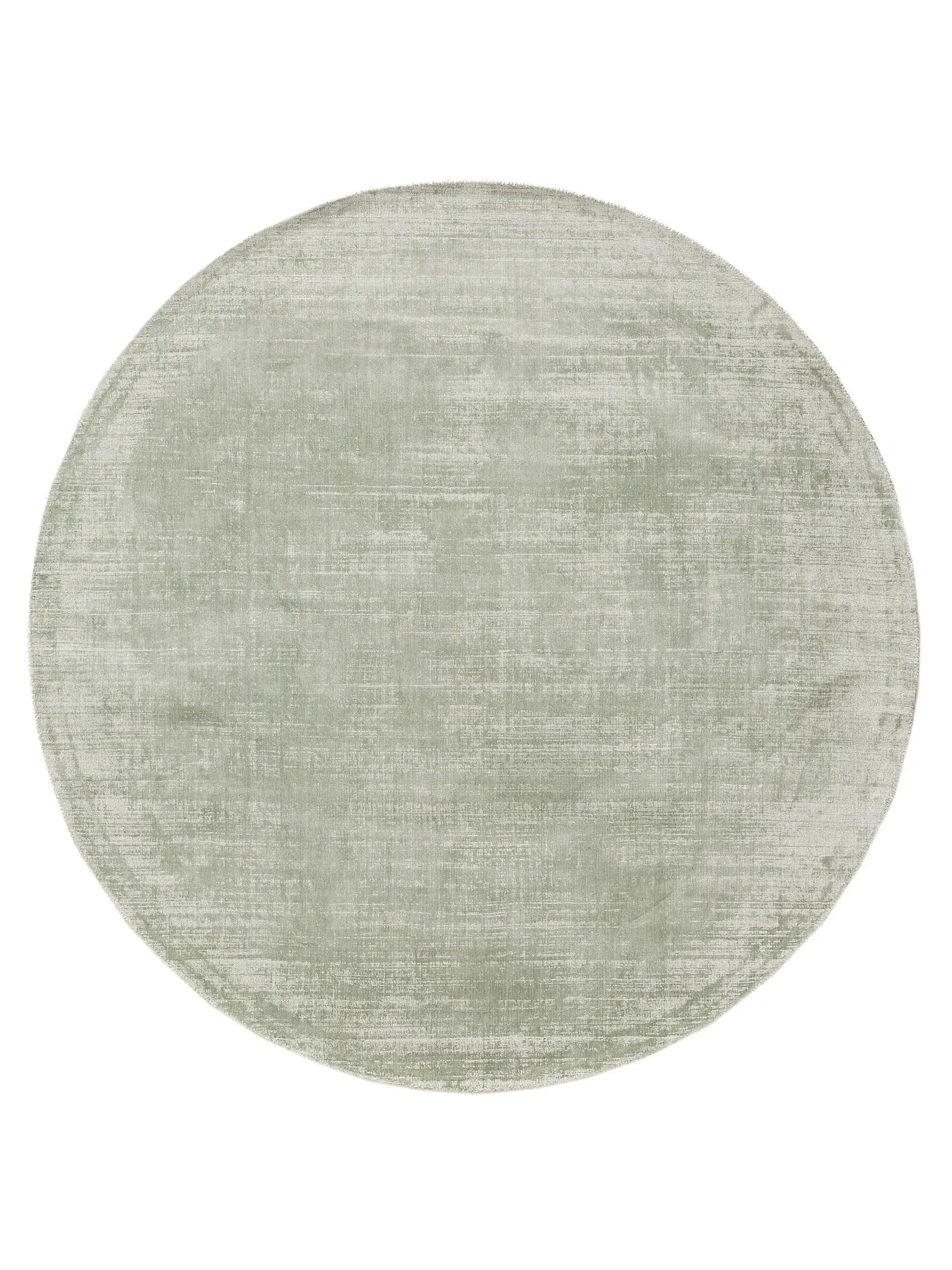 Teppich aus 100% Viskose in Grün mit 100% Viskose hohem Flor von benuta Pure