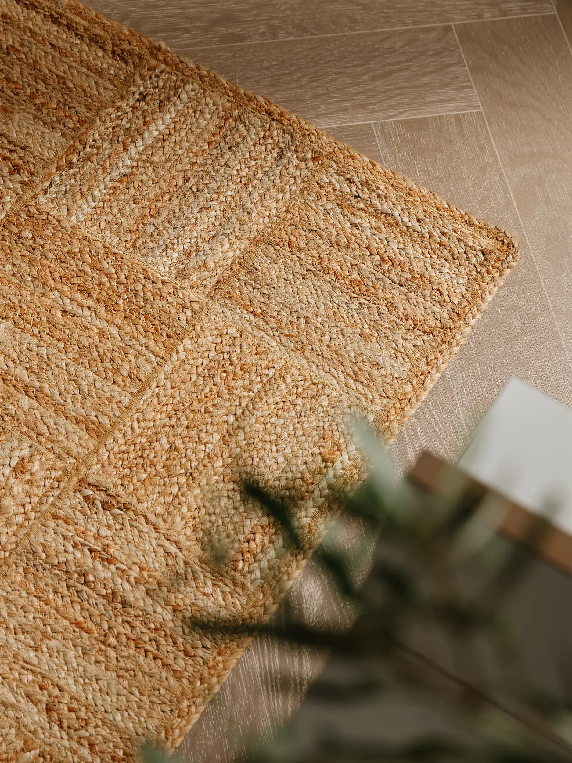 Tapijt van 100% Jute in Bruin met een 100% Jute hoge pool van benuta pure