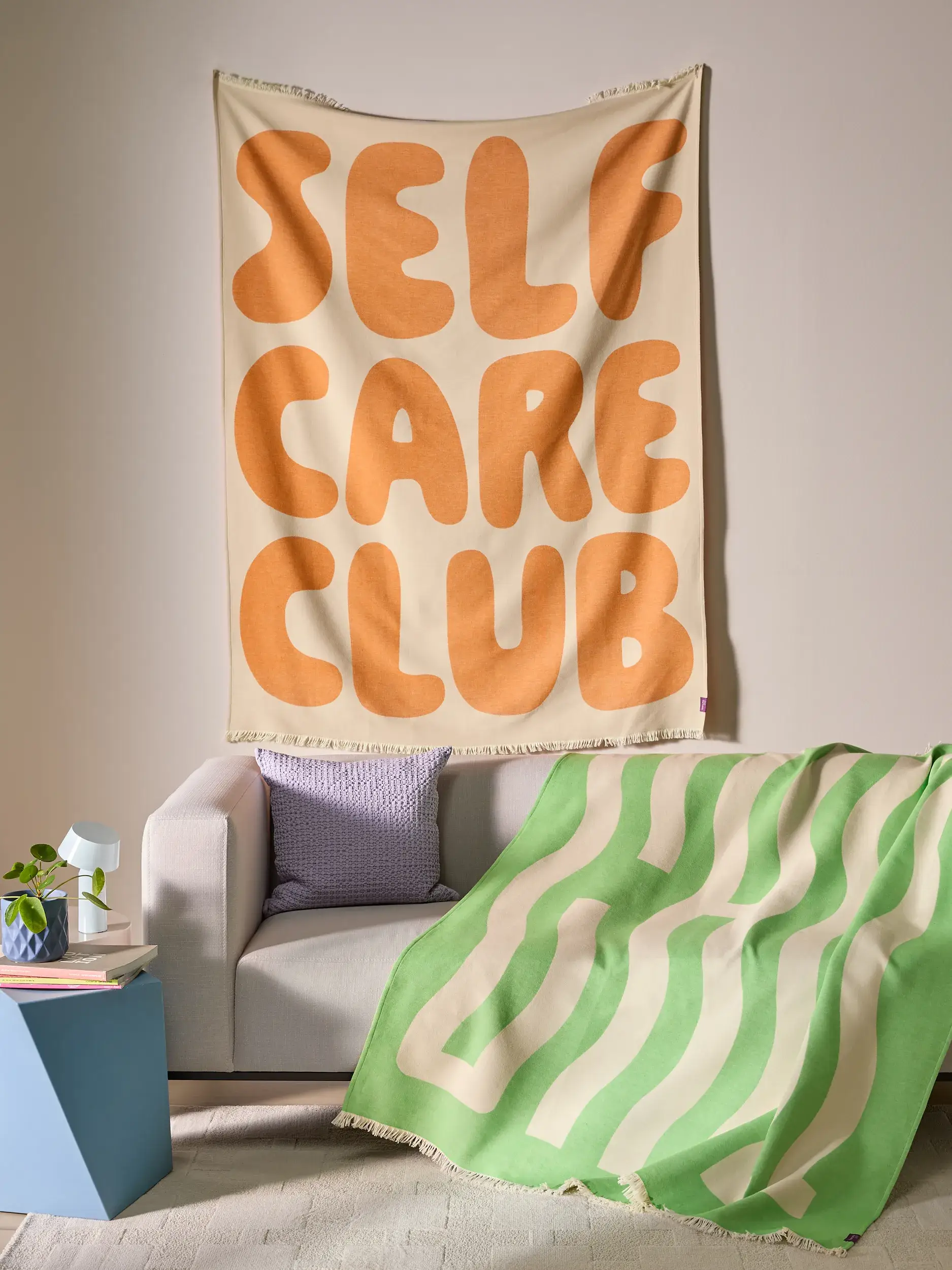 Baumwolldecke Jacky Grün von benuta Pop