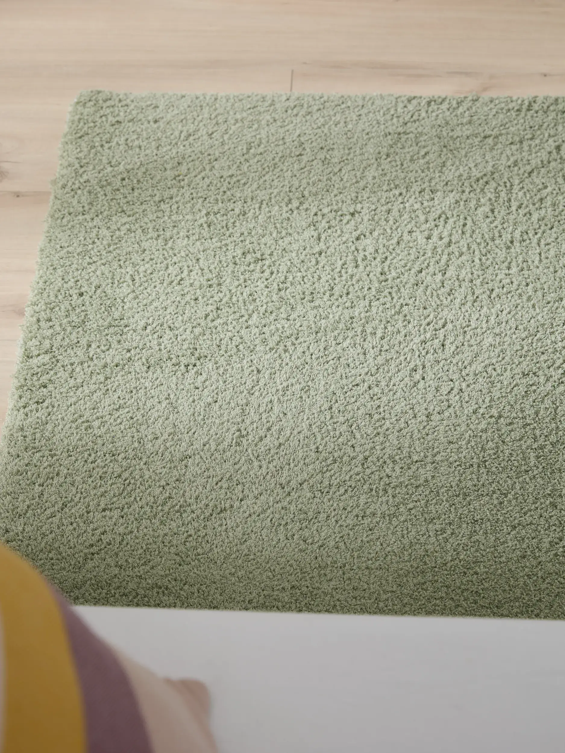 Teppich aus 100% Polyester (Microfiber) in Grün mit 100% Polyester (Microfiber) hohem Flor von benuta Nest