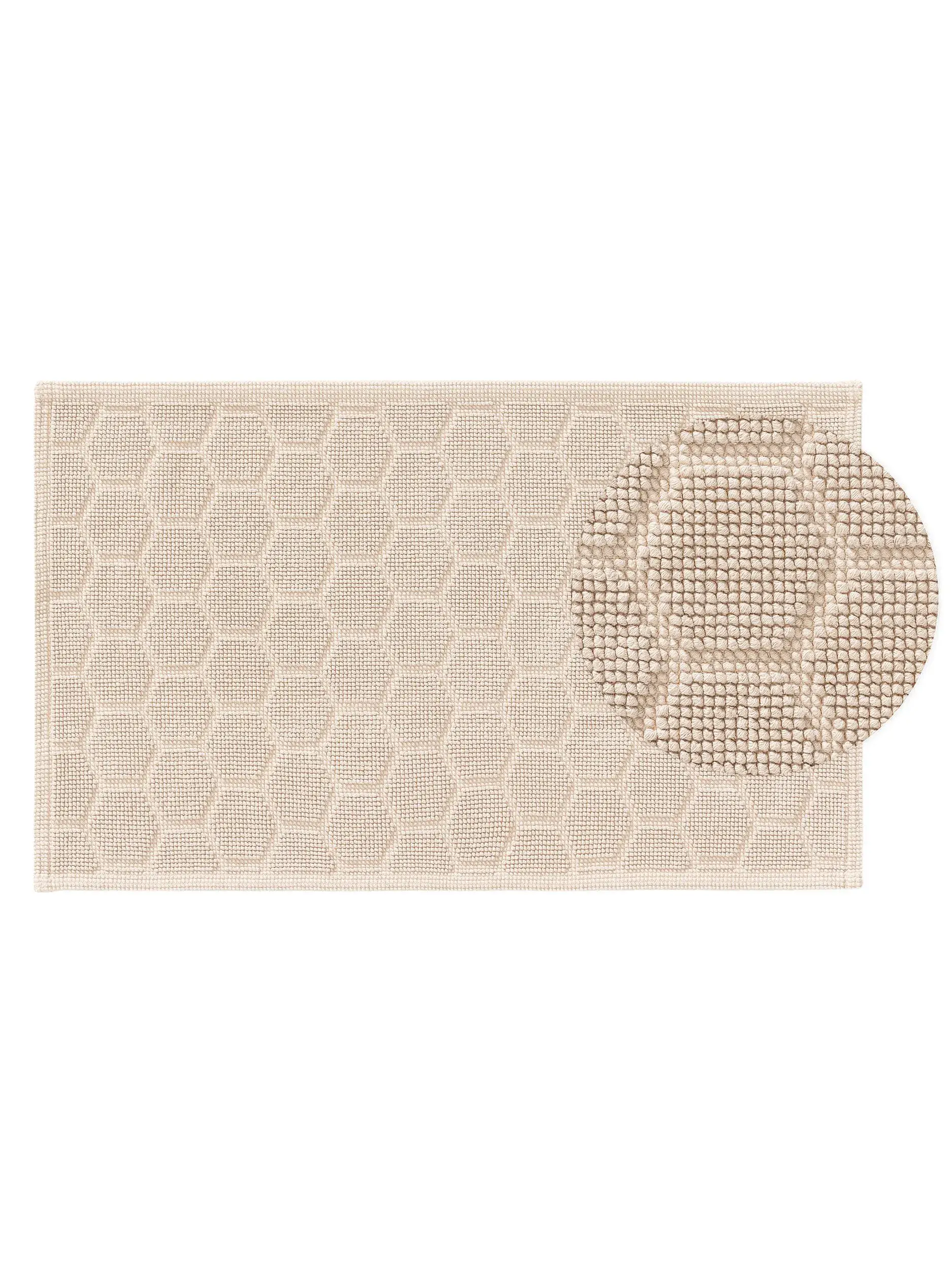 Tappeto da bagno Jojo Beige in Tintaunita-ontwerp van 100% Cotone door benuta nest