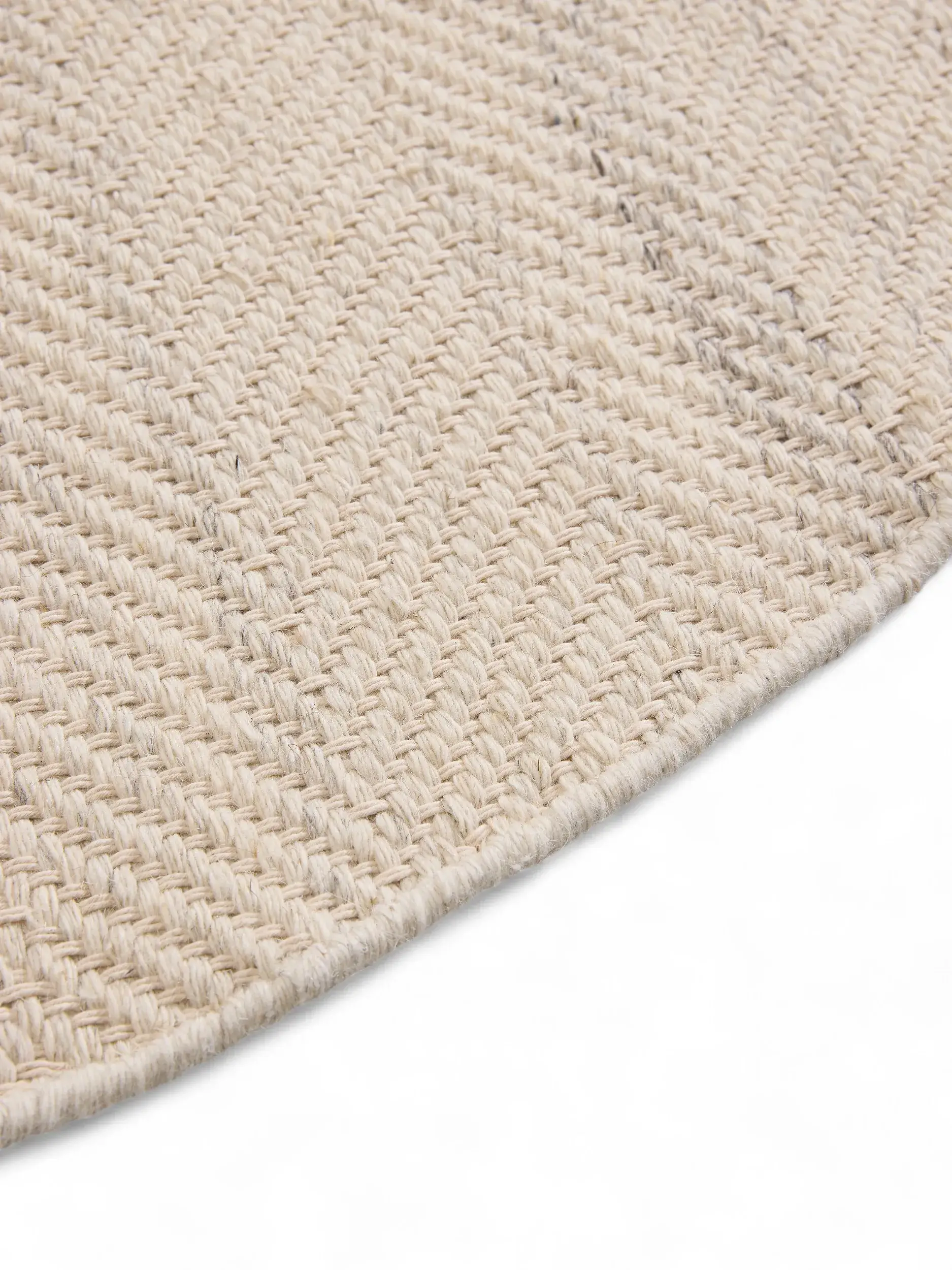 Teppich aus 60% Wolle, 20% Baumwolle, 20% Polyester in Beige mit 60% Wolle, 20% Baumwolle, 20% Polyester hohem Flor von benuta Pure