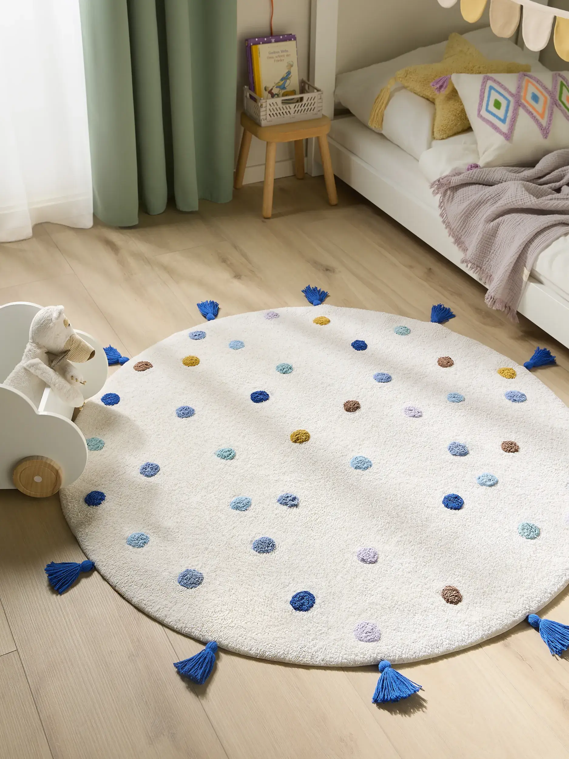 Rug made of 100% Cotton (recycled) in Multicolour with a 100% Cotton (recycled) high pile by Lytte