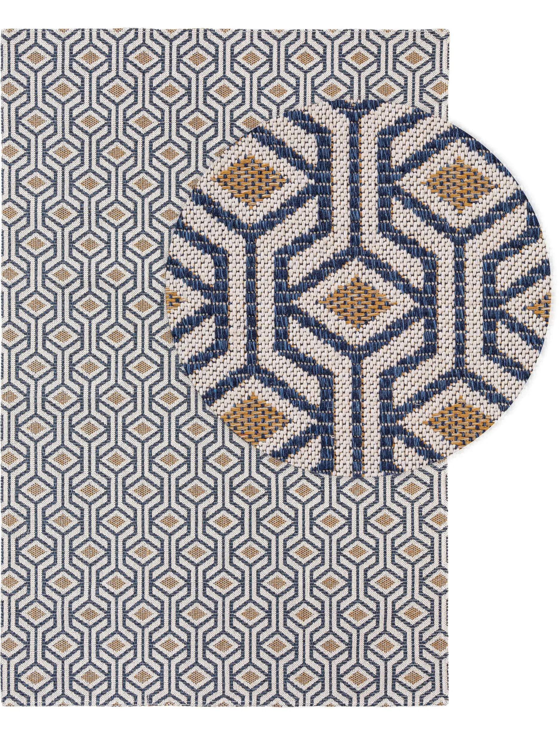 Rug made of 100% Cotton in Blue with a 100% Cotton high pile by benuta Nest