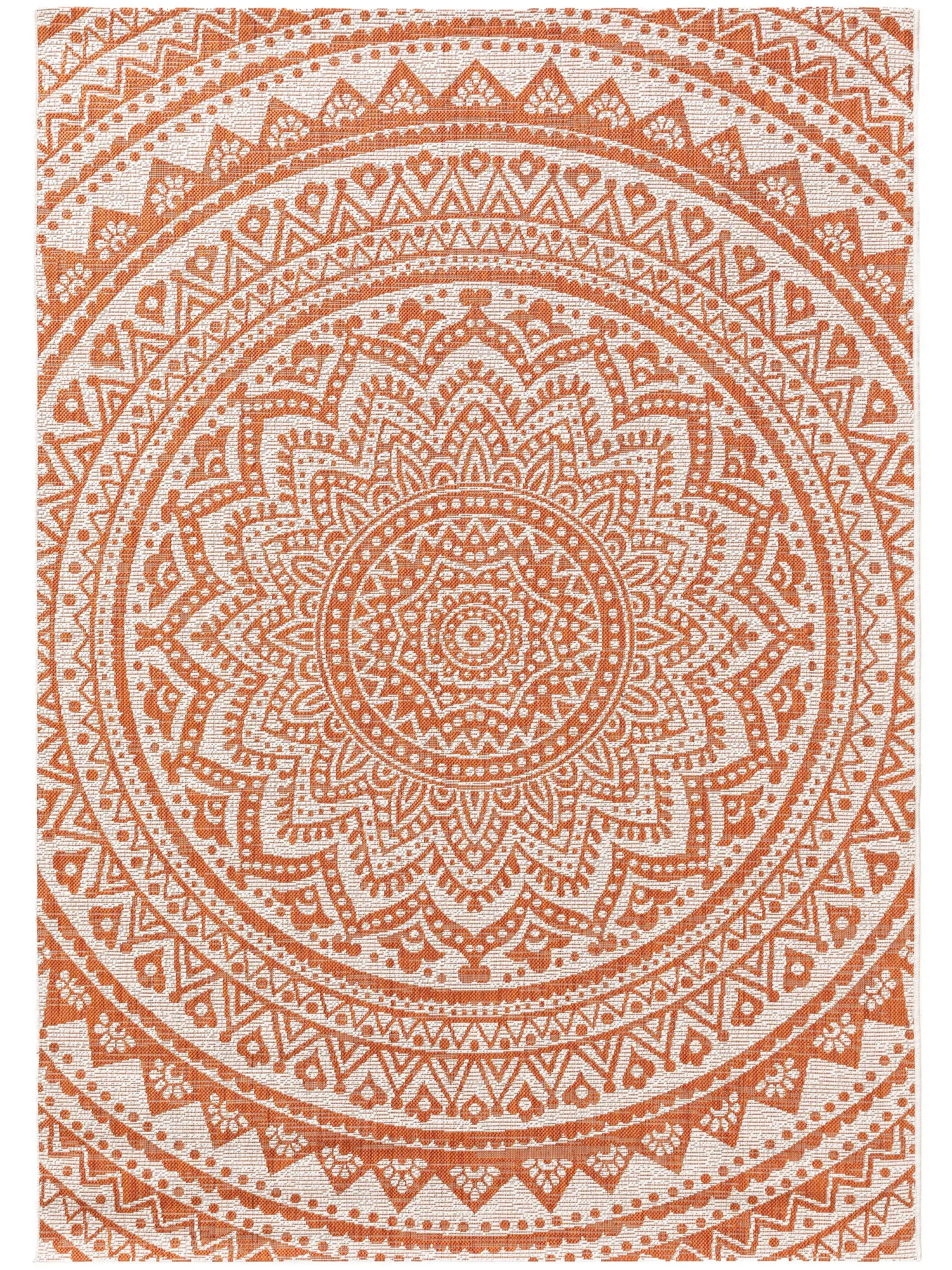 Rug made of 100% Polypropylen in Orange with a 100% Polypropylen high pile by benuta Nest