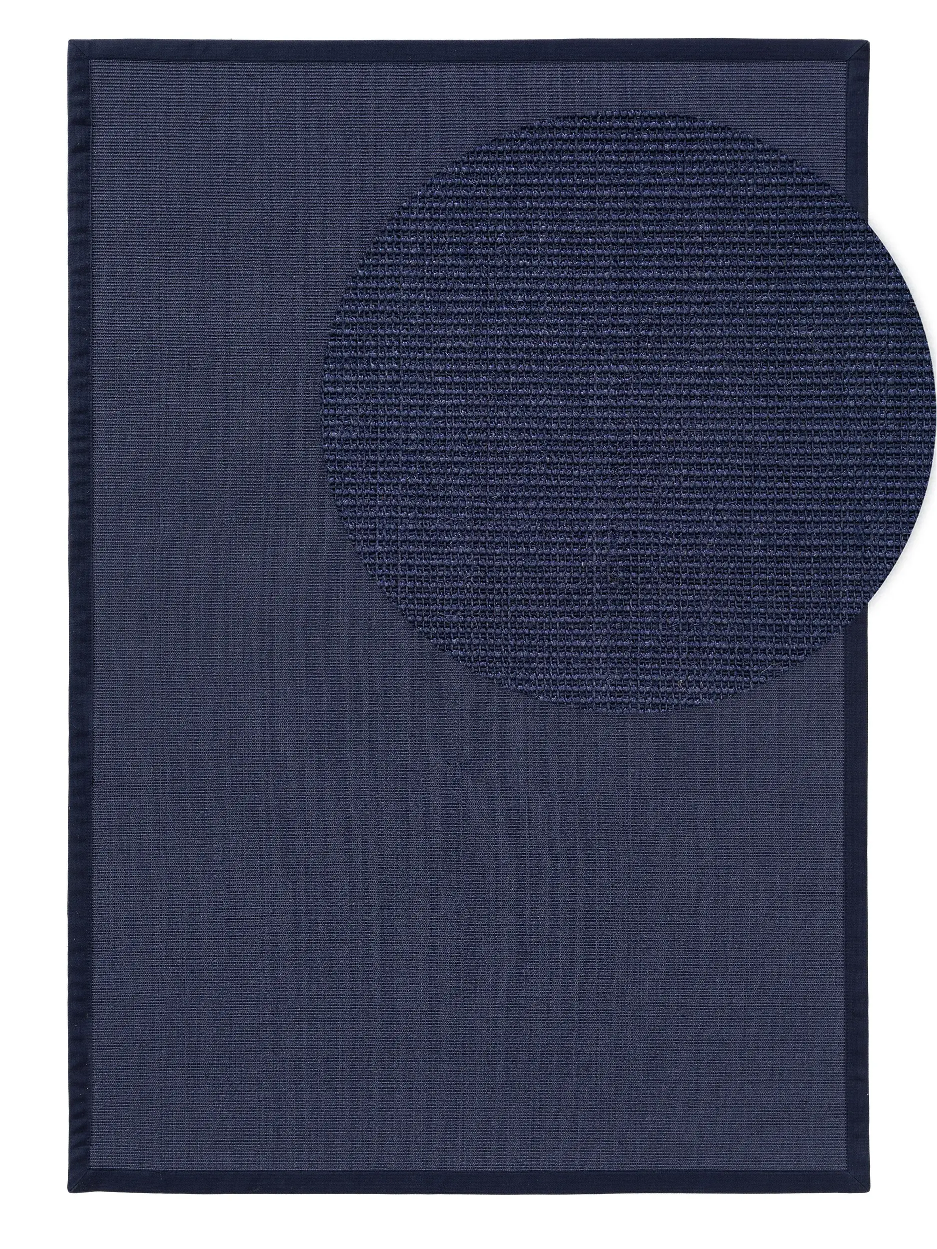 Teppich aus 100% Sisal in Blau mit 100% Sisal hohem Flor von benuta Nest