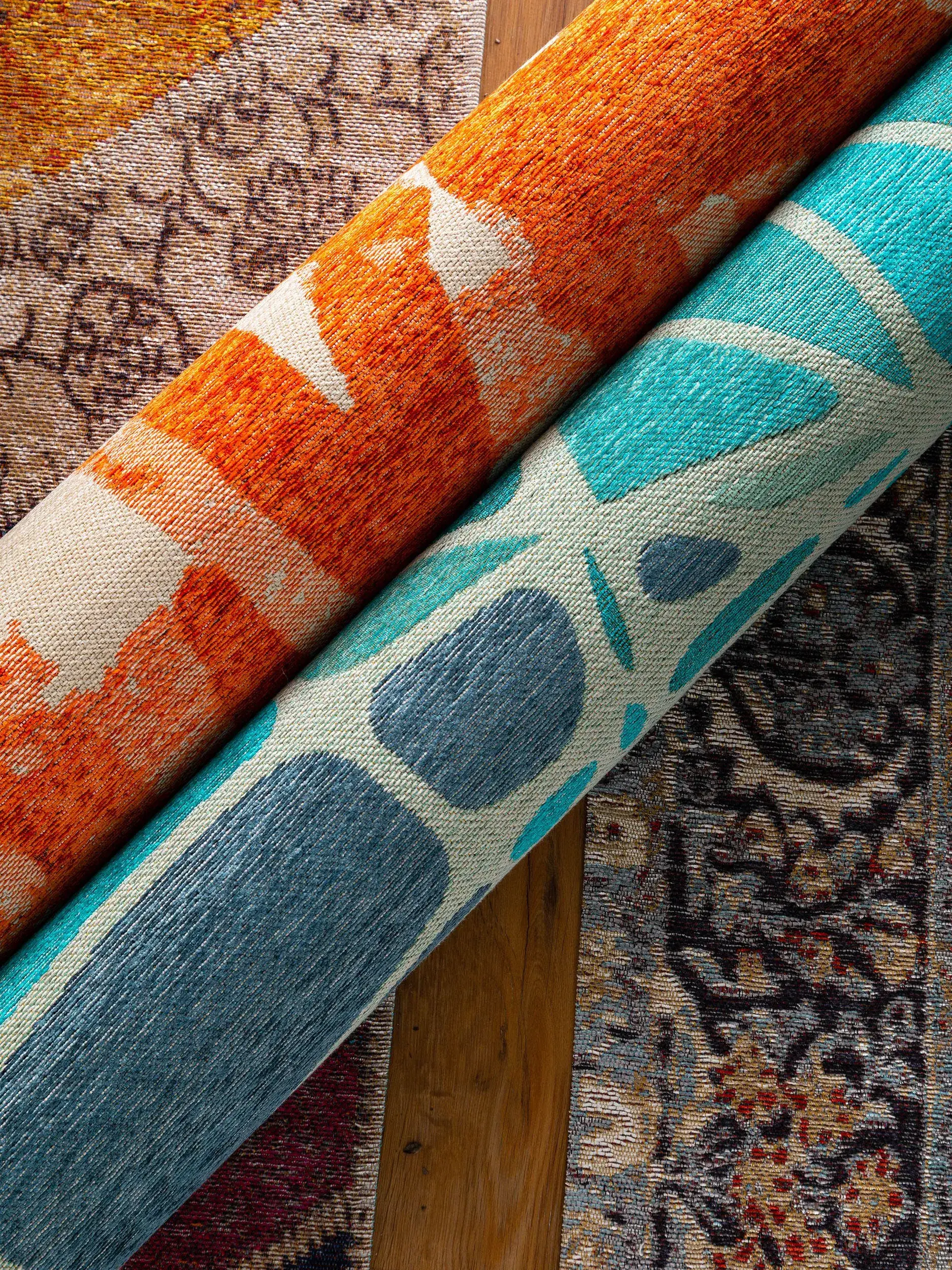 Teppich Stay aus 65% Baumwolle, 22% Polyacryl, 12% Polyester, 1% Latex in Orange von benuta