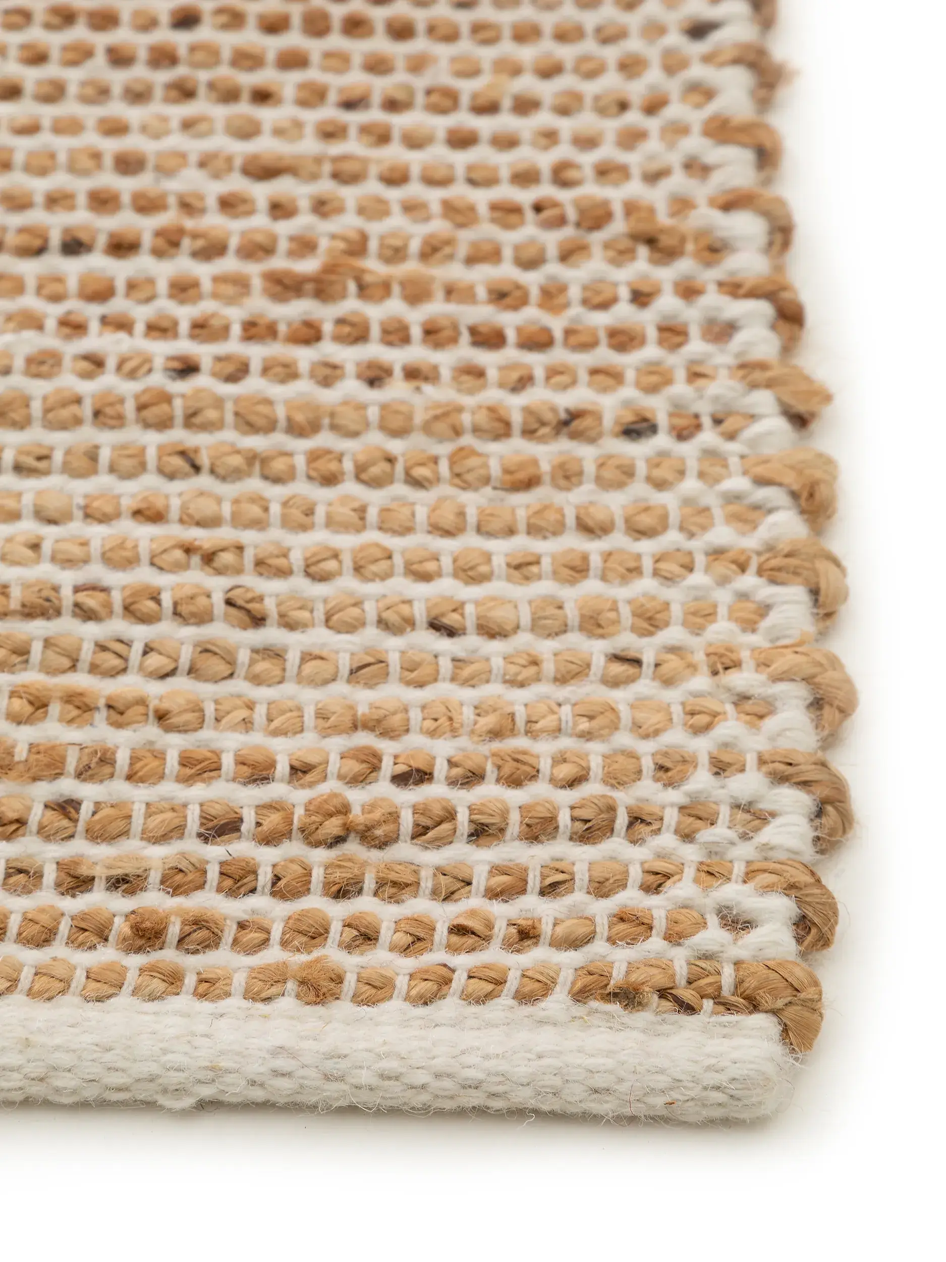 Matta av 70% Jute, 20% Ull, 10% Bomull i Beige med 70% Jute, 20% Ull, 10% Bomull hög lugg från benuta pure