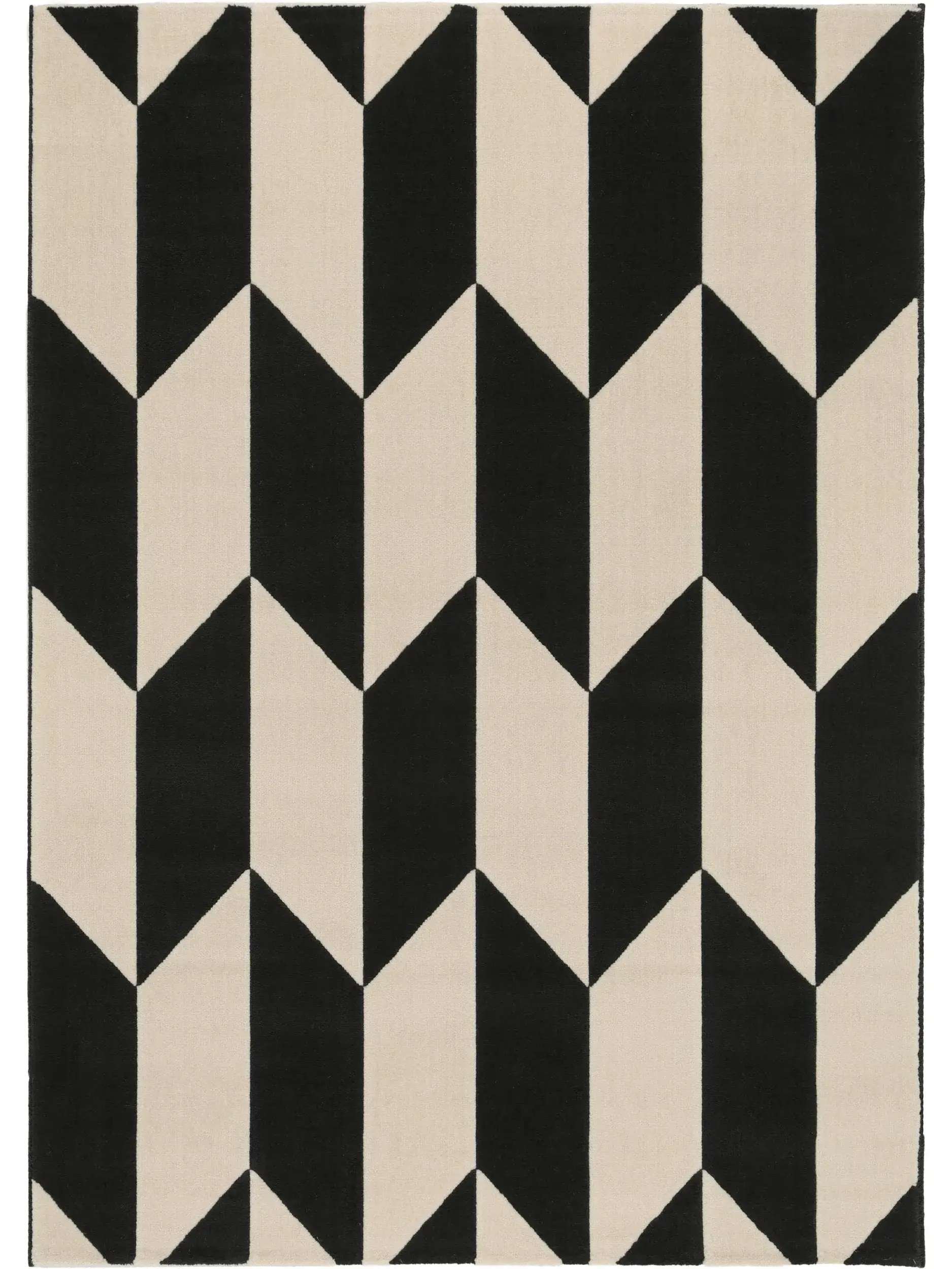 Teppich aus 100% Polypropylen in Schwarz/Weiß mit 100% Polypropylen hohem Flor von benuta Pop