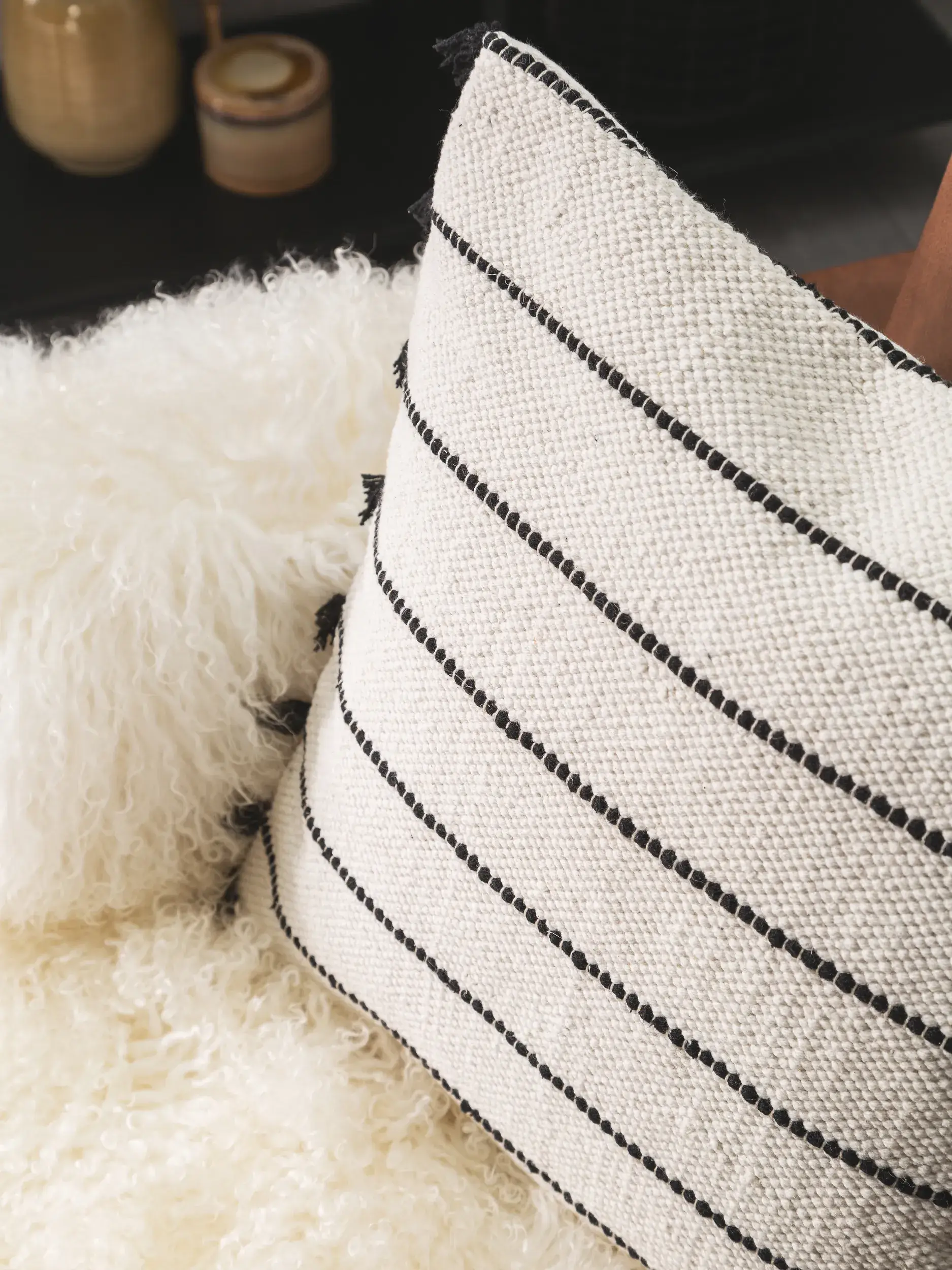 Housse de coussin Bo Ivoire en motif Geométrico en 100% Coton de benuta POP