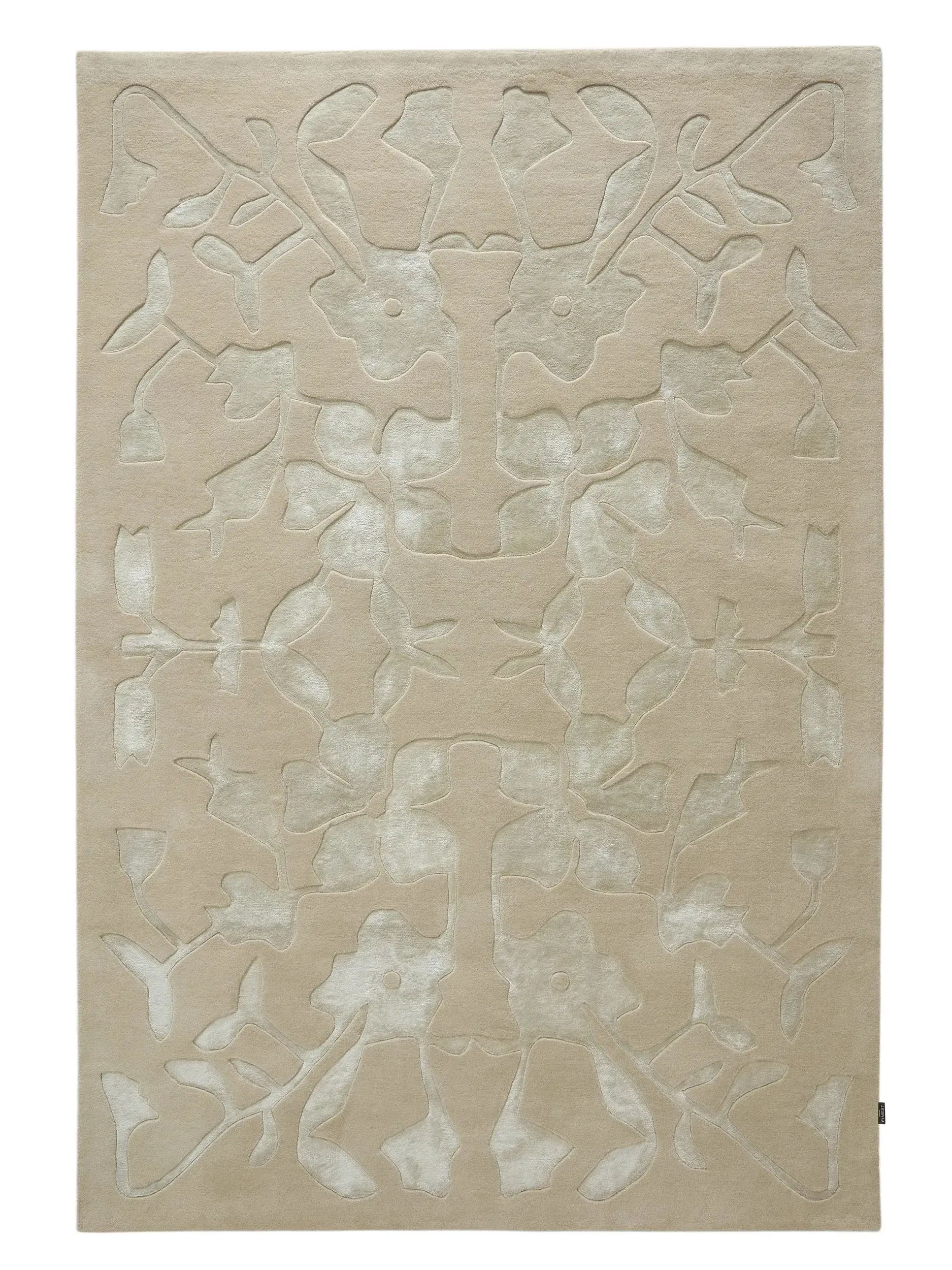 Teppich Nell aus 65% Wolle, 35% Lyocell (Tencel™) in Taupe von benuta Finest