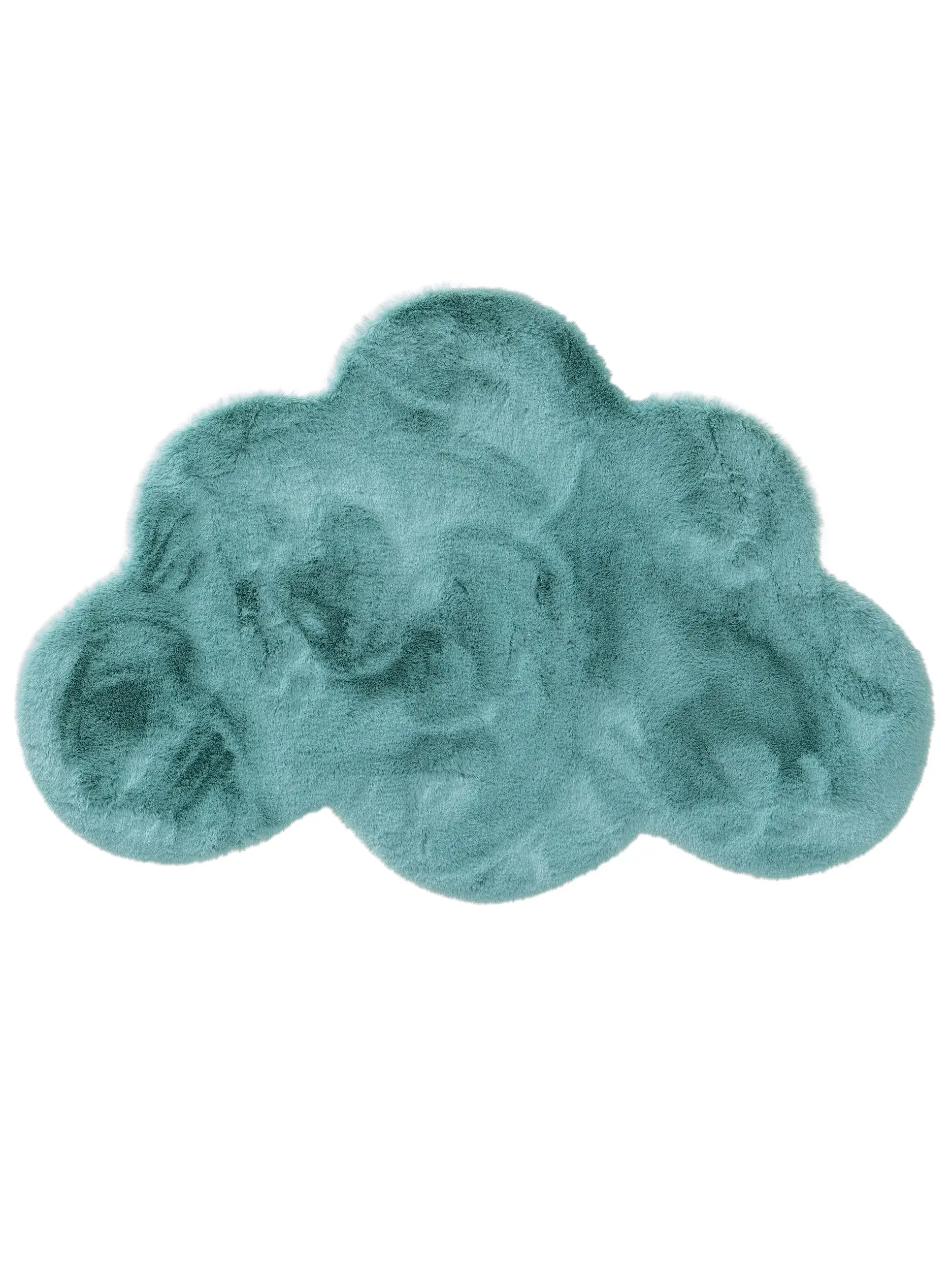 Rug made of 100% Polyester in Blau with a 100% Polyester high pile by Lytte