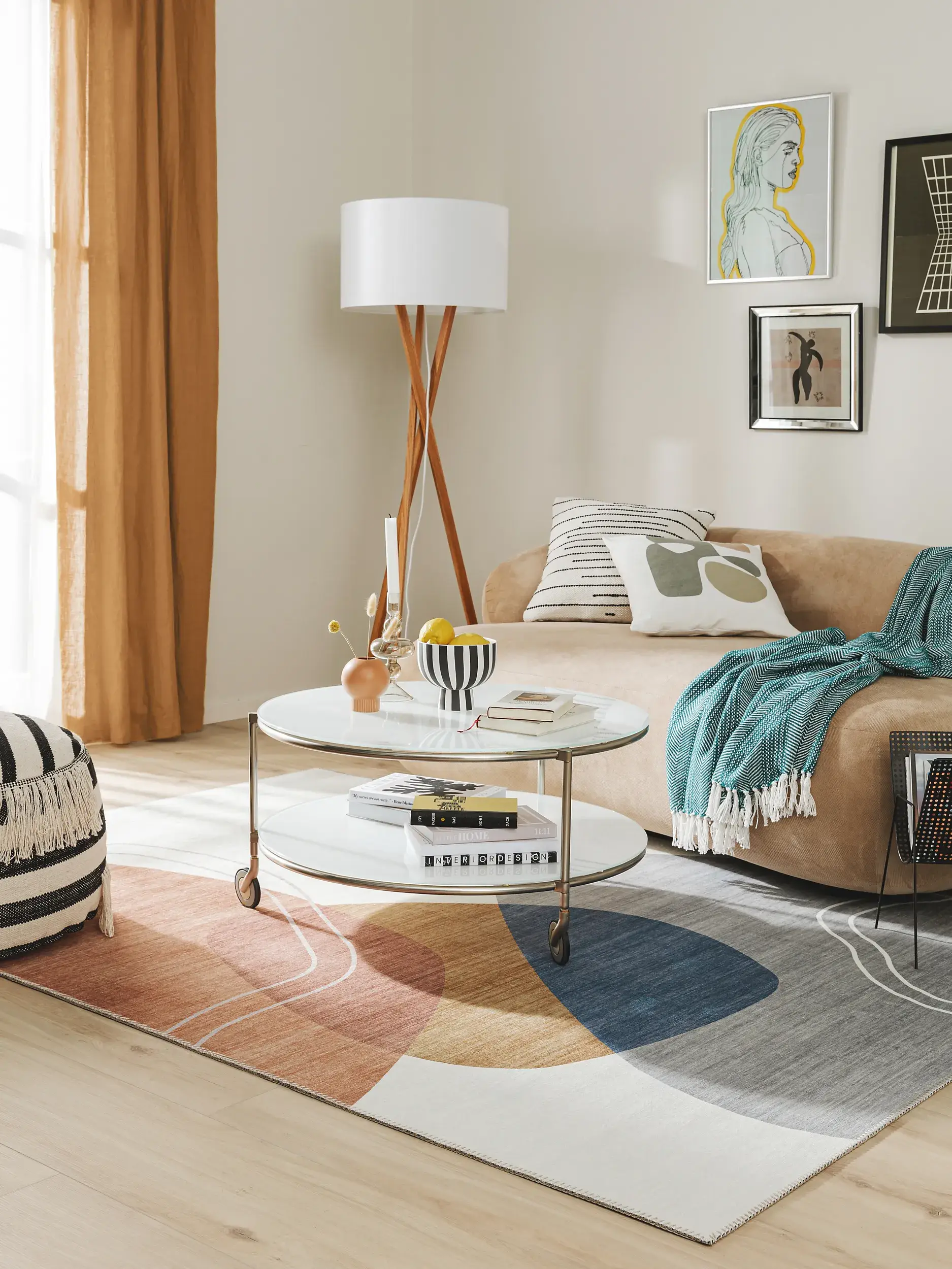 Tapis en 100% Polyester en Multicouleur avec une pile de 100% Polyester de hauteur de benuta POP