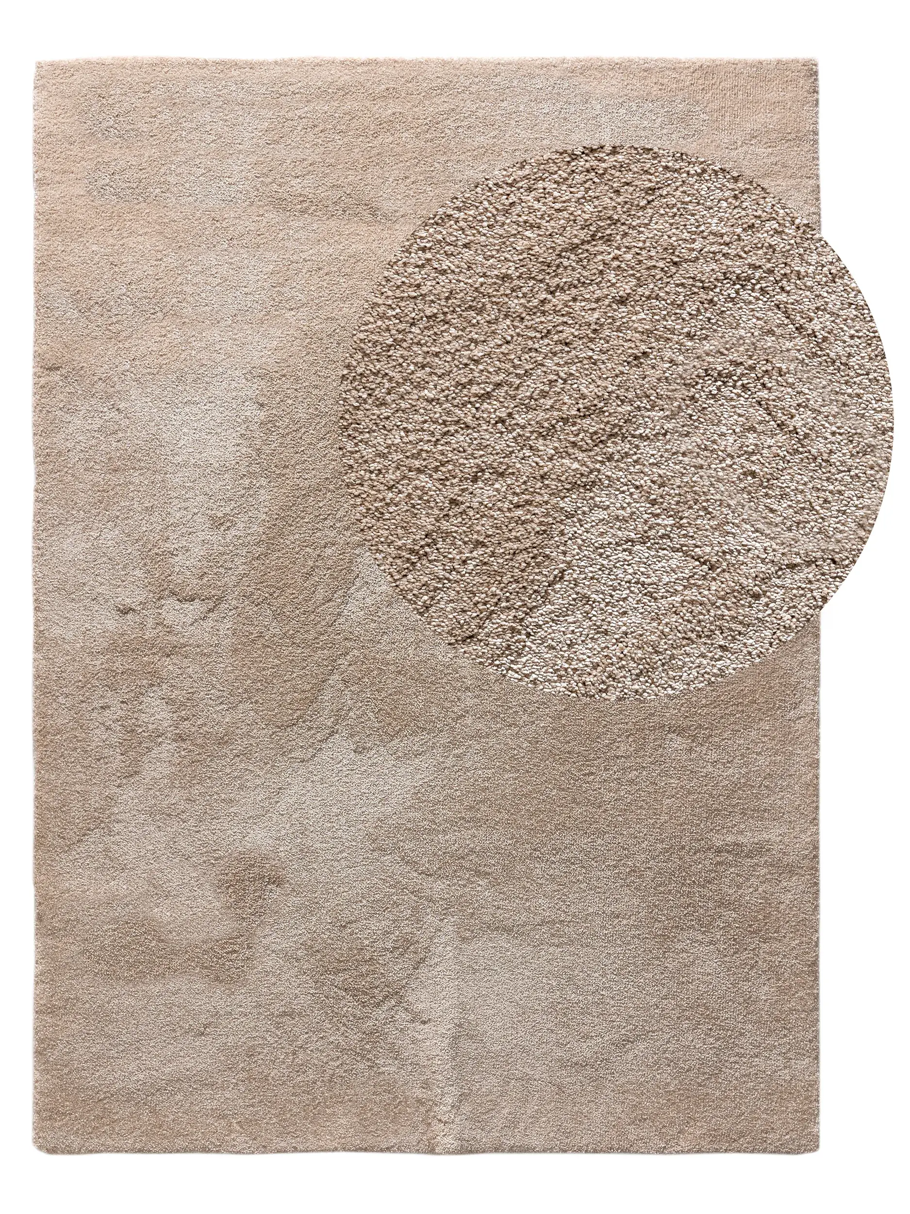 Rug made of 100% Polypropylen in Beige with a 100% Polypropylen high pile by benuta Nest