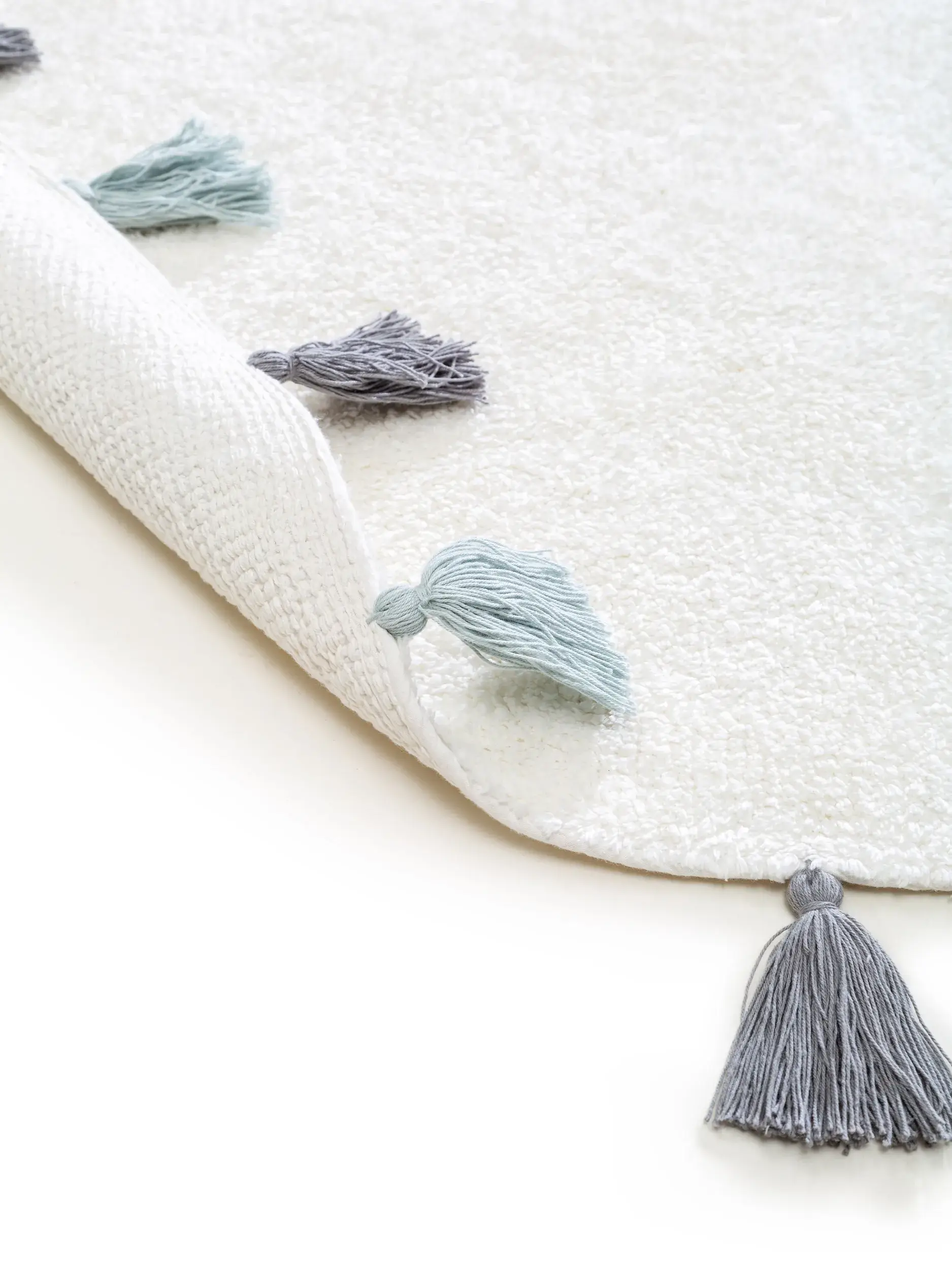 Tappeto di 100% Cotone in Bianco con pelo alto 100% Cotone da Lytte