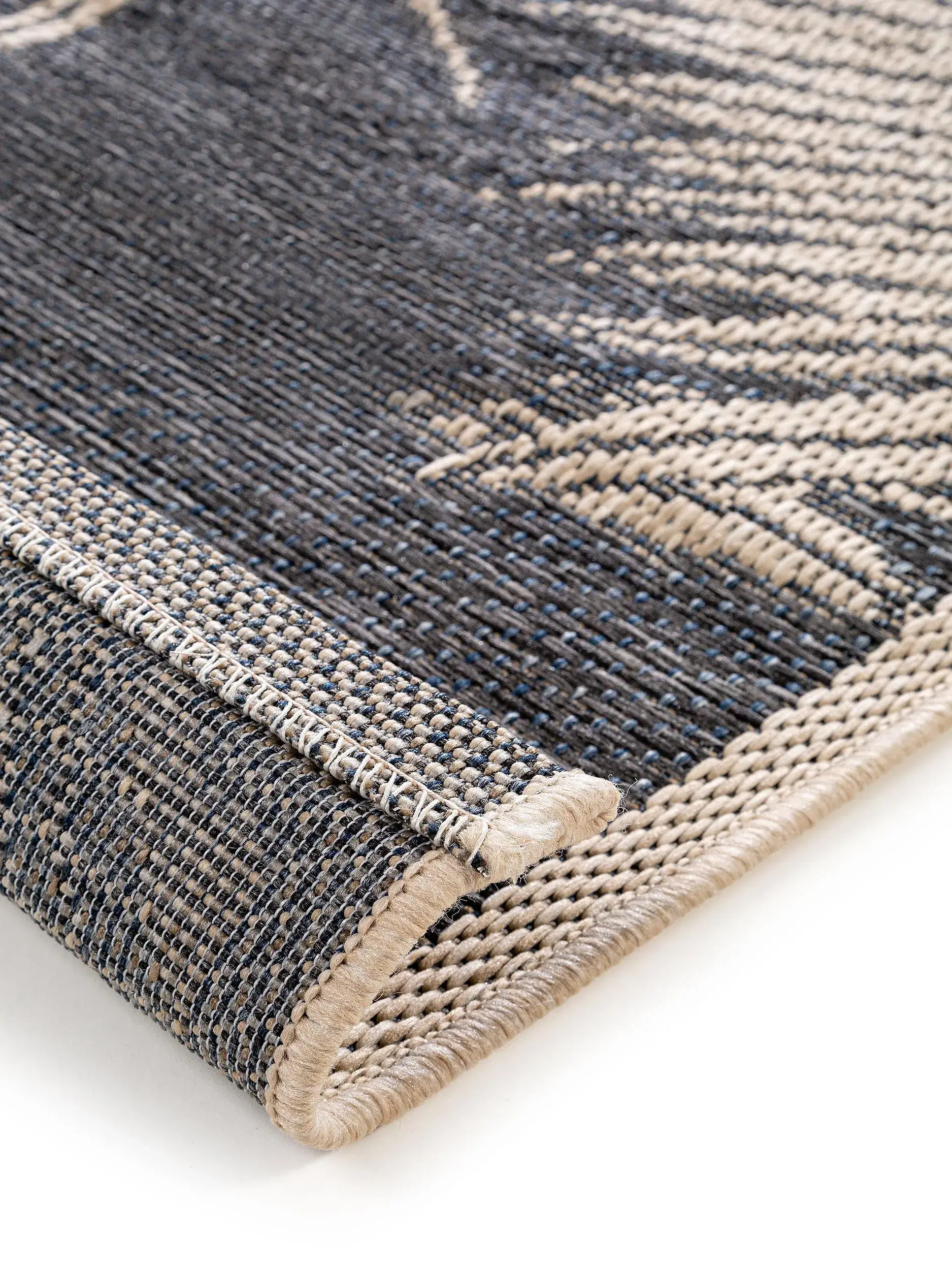 Tapis en 100% Polypropylène en Bleu avec une pile de 100% Polypropylène de hauteur de benuta nest