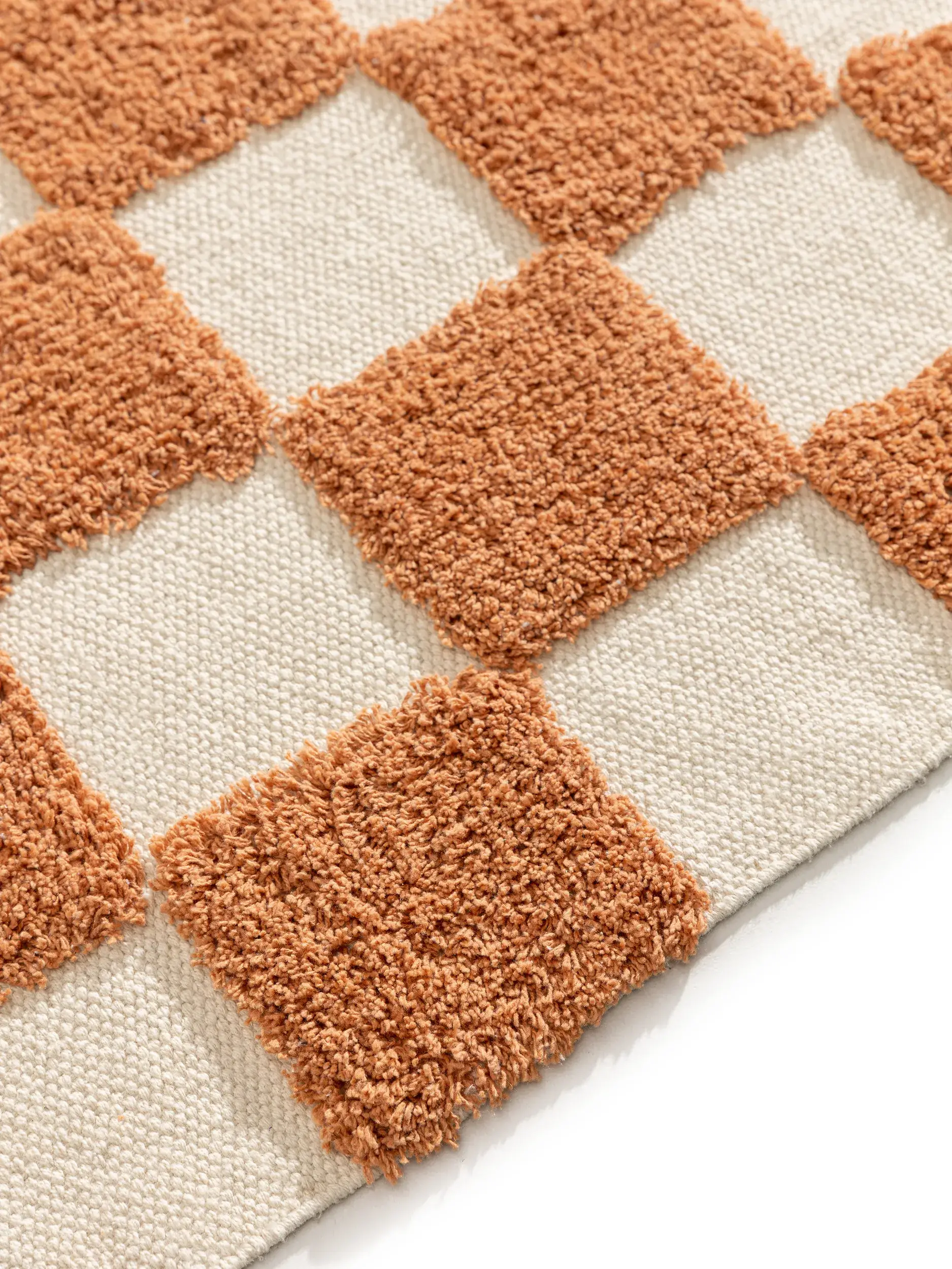 Teppich aus 100% Baumwolle in Rot mit 100% Baumwolle hohem Flor von Lytte